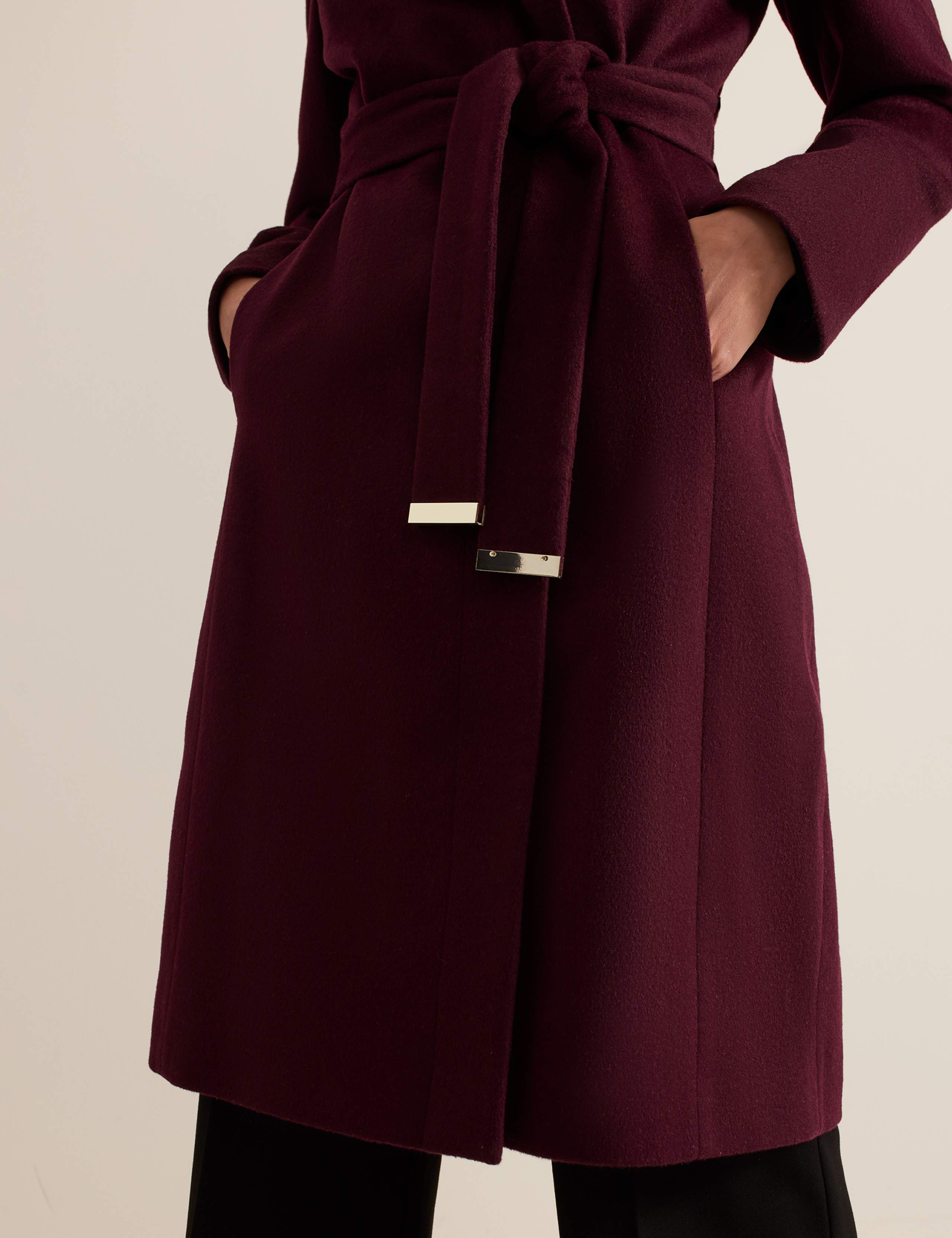 Wool Rich Belted Longline Tailored Coat 7 of 10