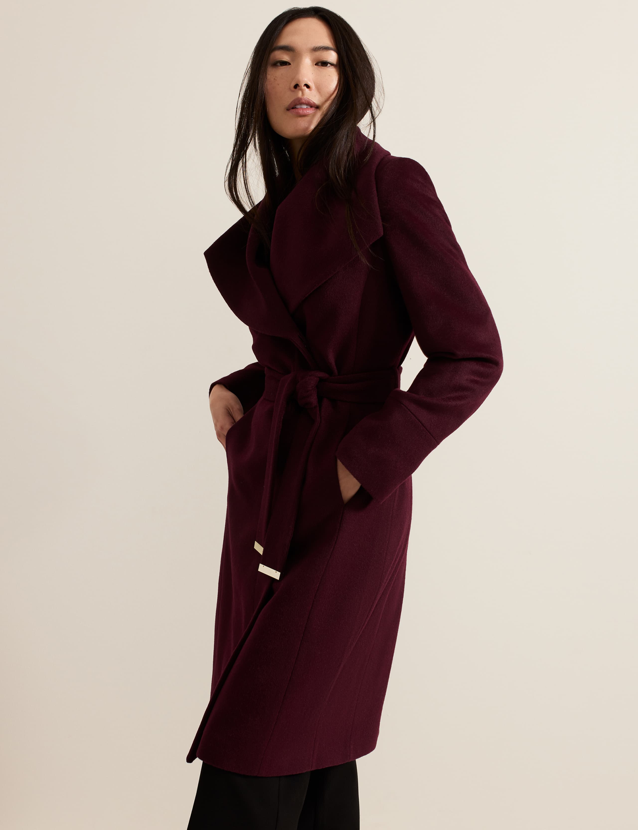 Wool Rich Belted Longline Tailored Coat 8 of 10