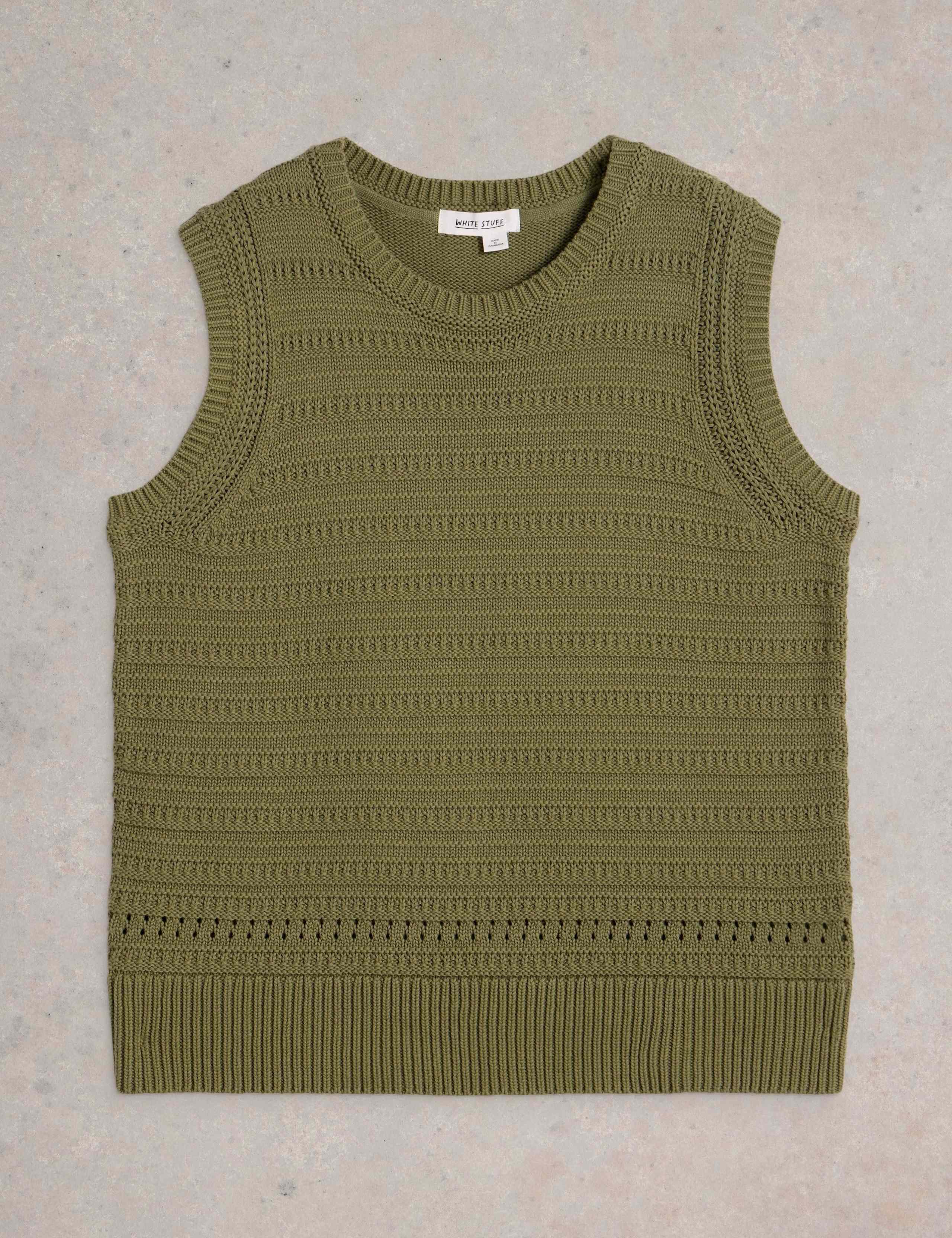 Pure Cotton Textured Knitted Vest 2 of 6