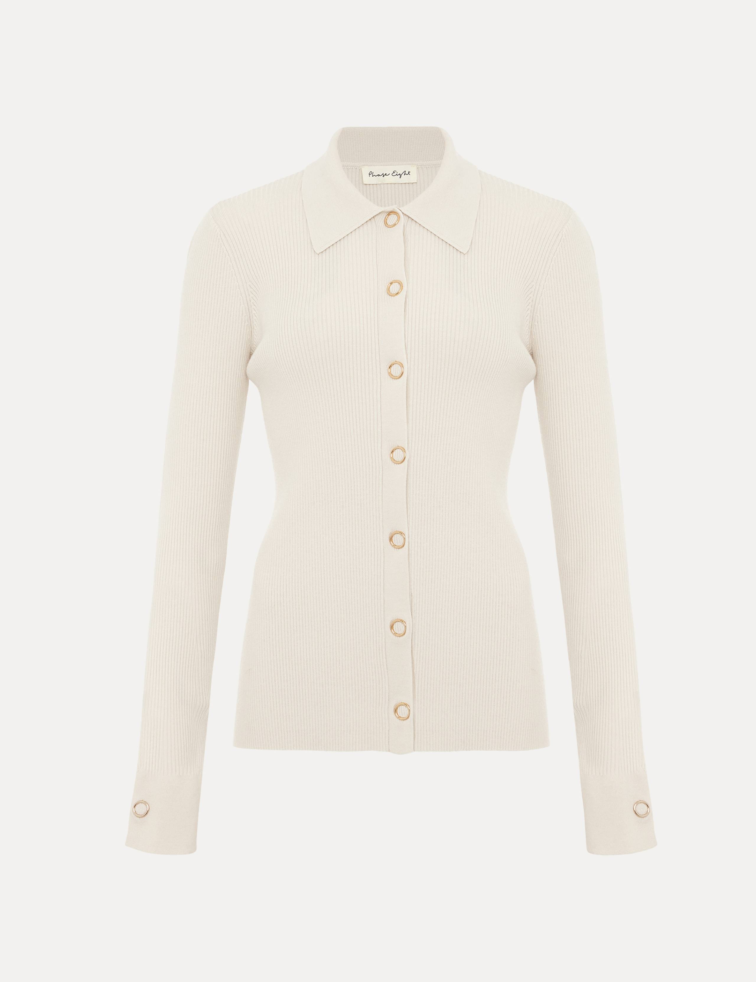 Collared Button Detail Knitted Top 2 of 7