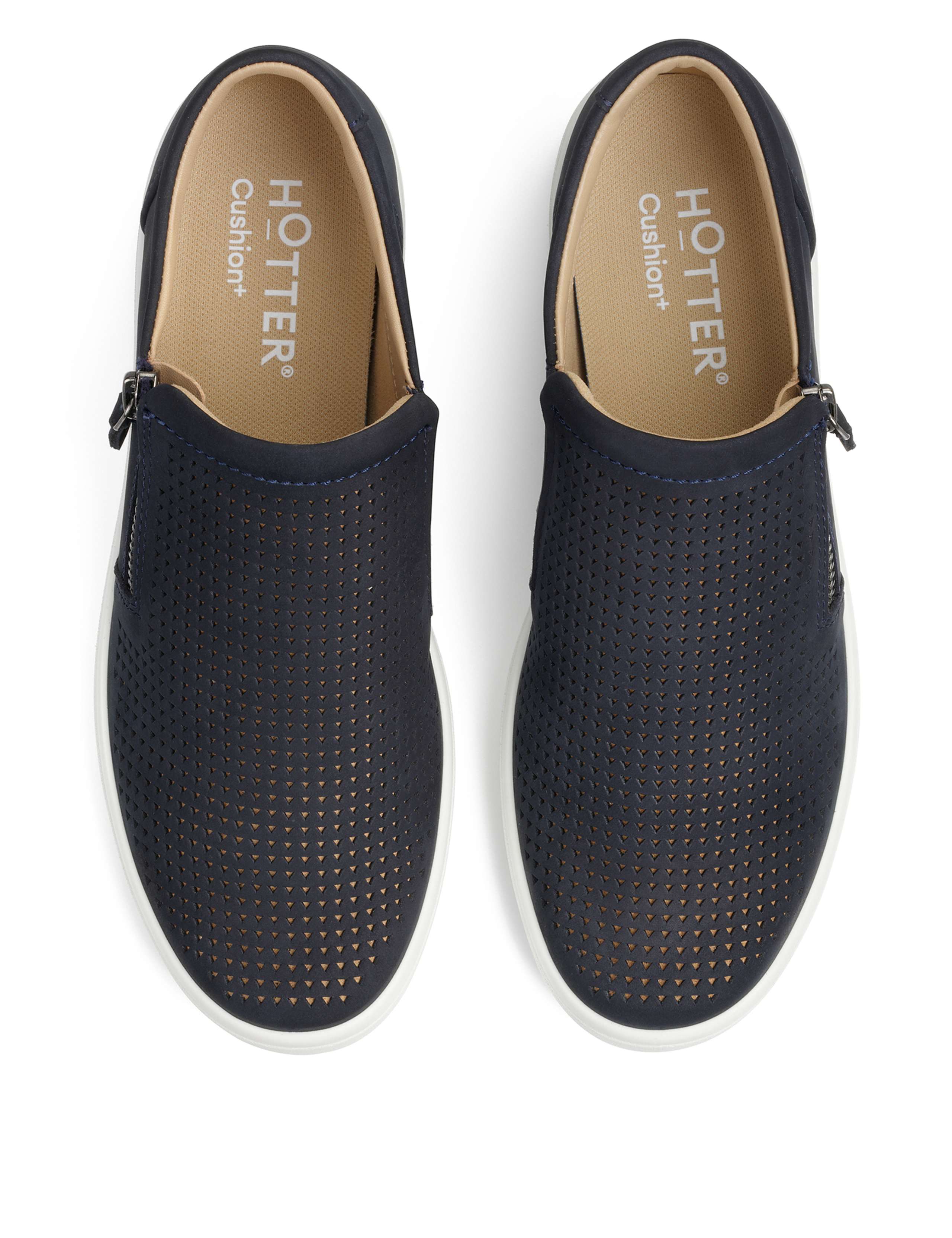 Daisy Wide Fit Leather Flat Trainers 2 of 4