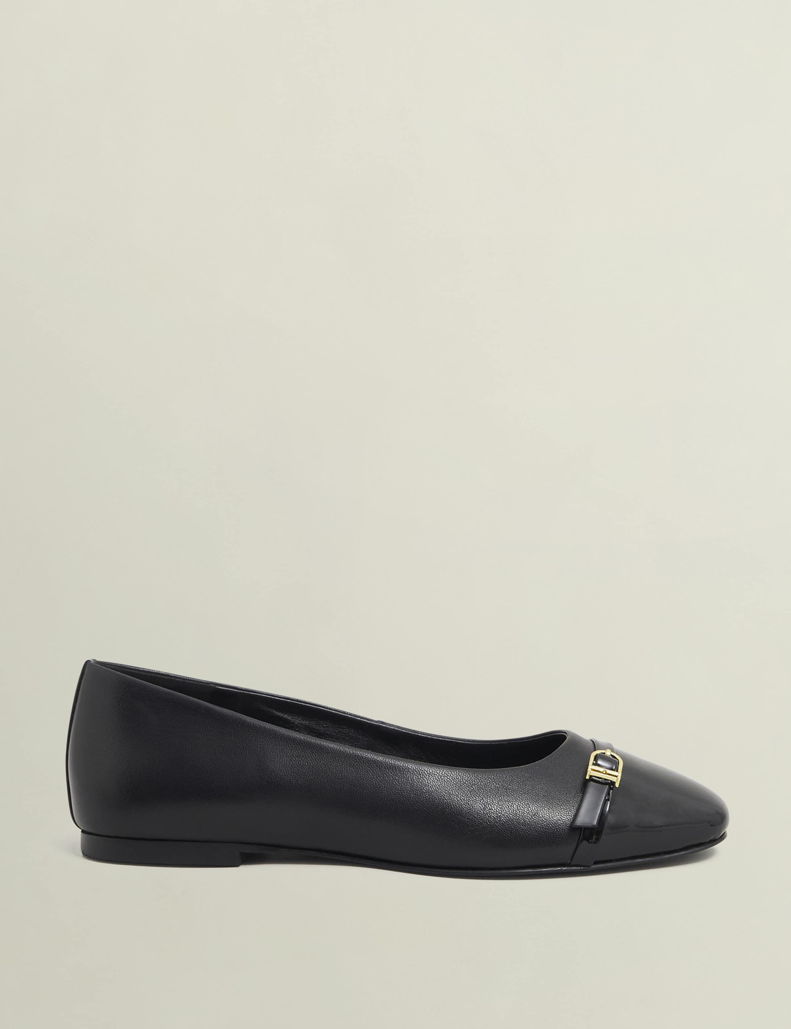 Leather Buckle Flat Ballet Pumps 2 of 5