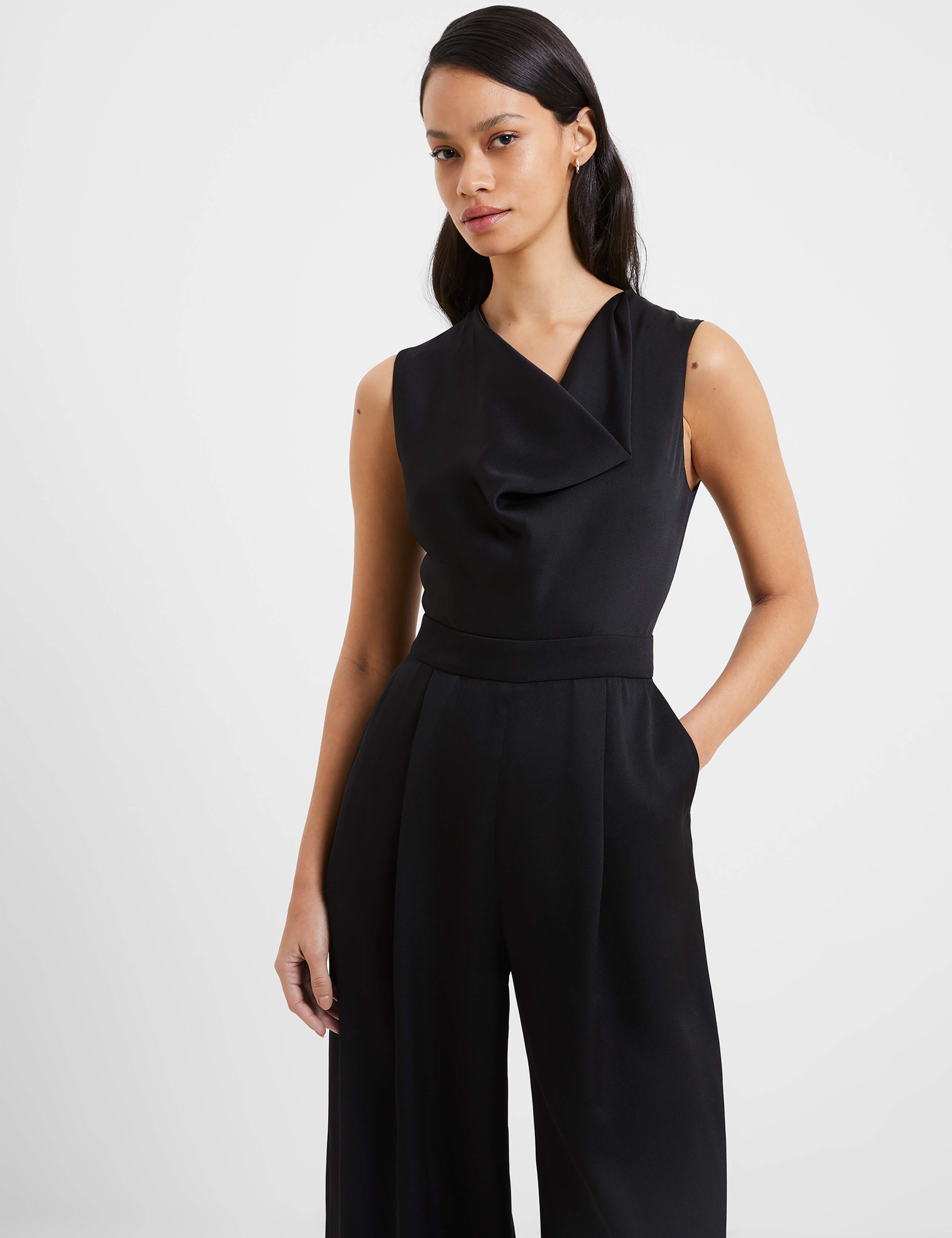 Satin Sleeveless Wide Leg Jumpsuit 2 of 3