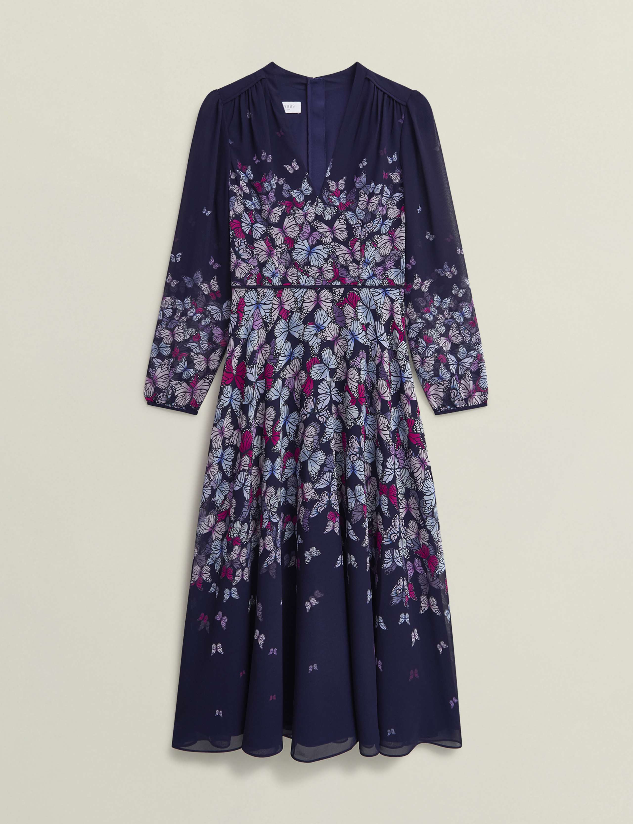 Printed V-Neck Midi Skater Dress 2 of 8