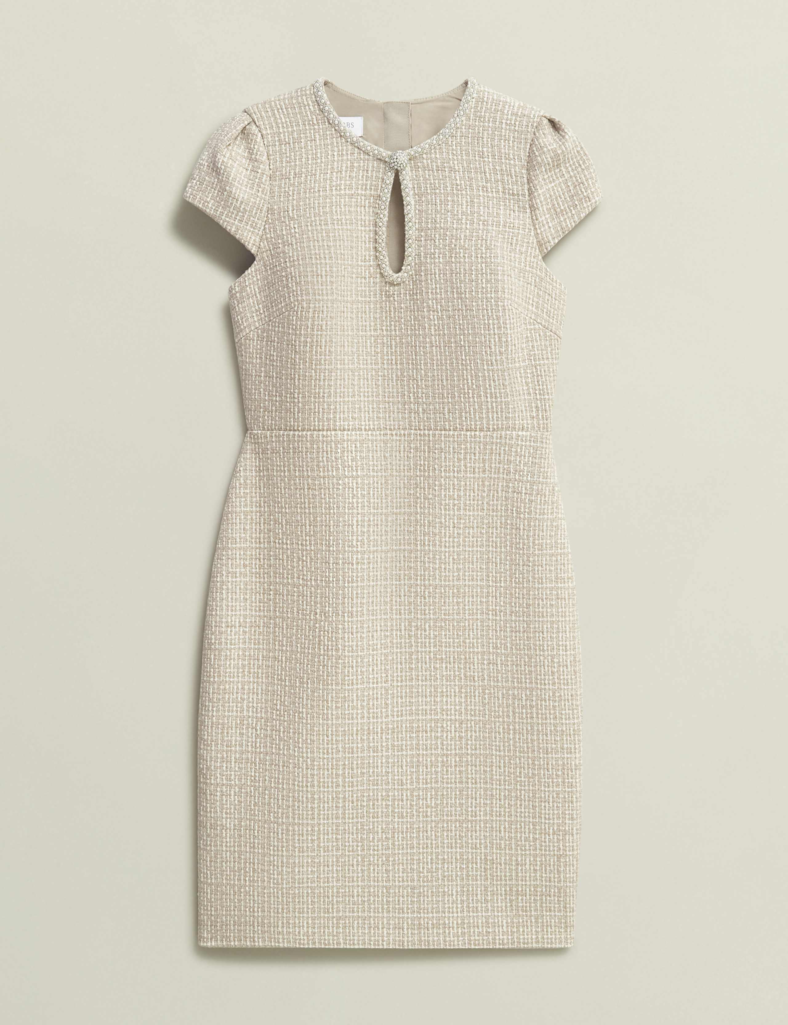 Tweed Keyhole Knee Length Shift Dress 2 of 7