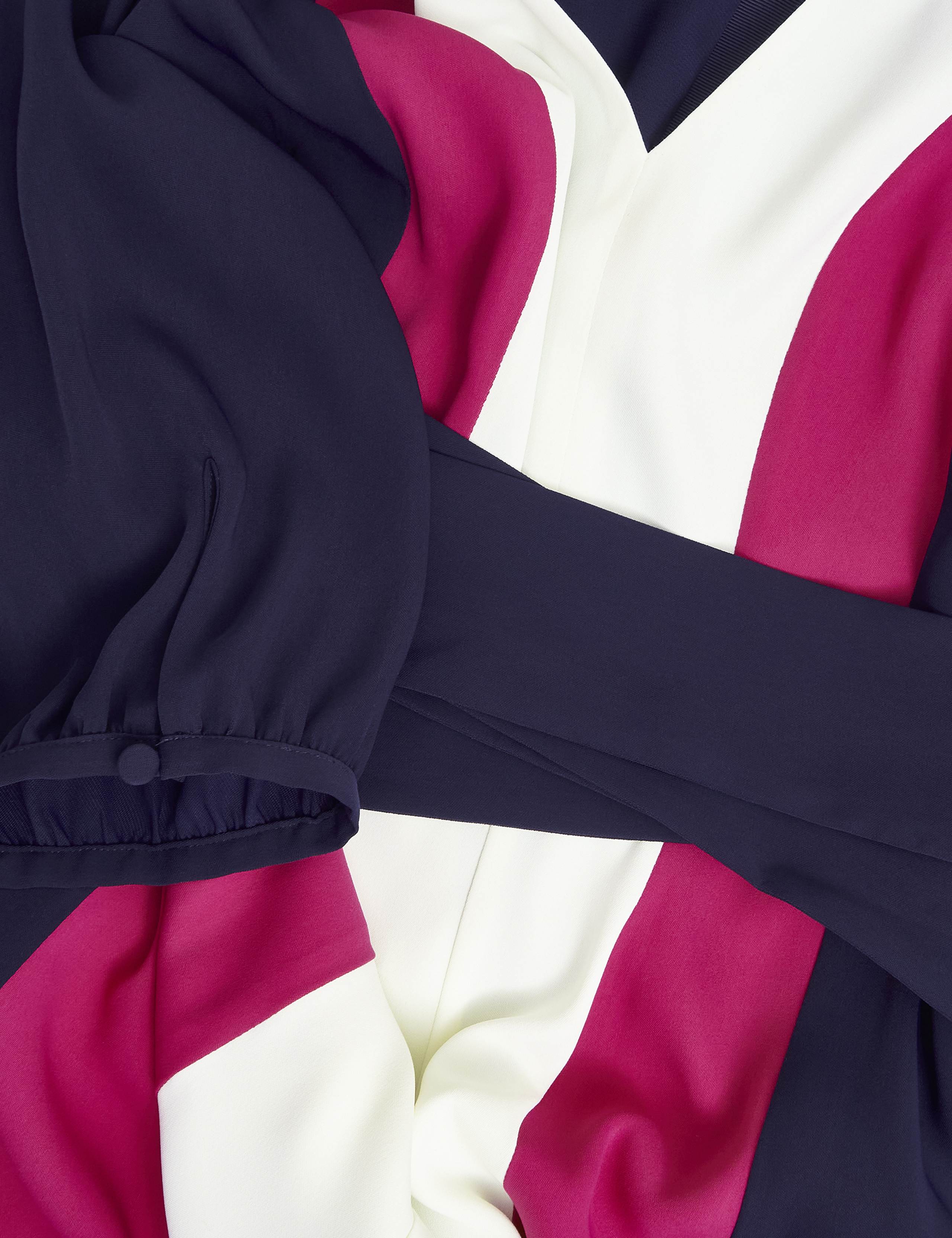 Colour Block V-Neck Midi Skater Dress 7 of 7