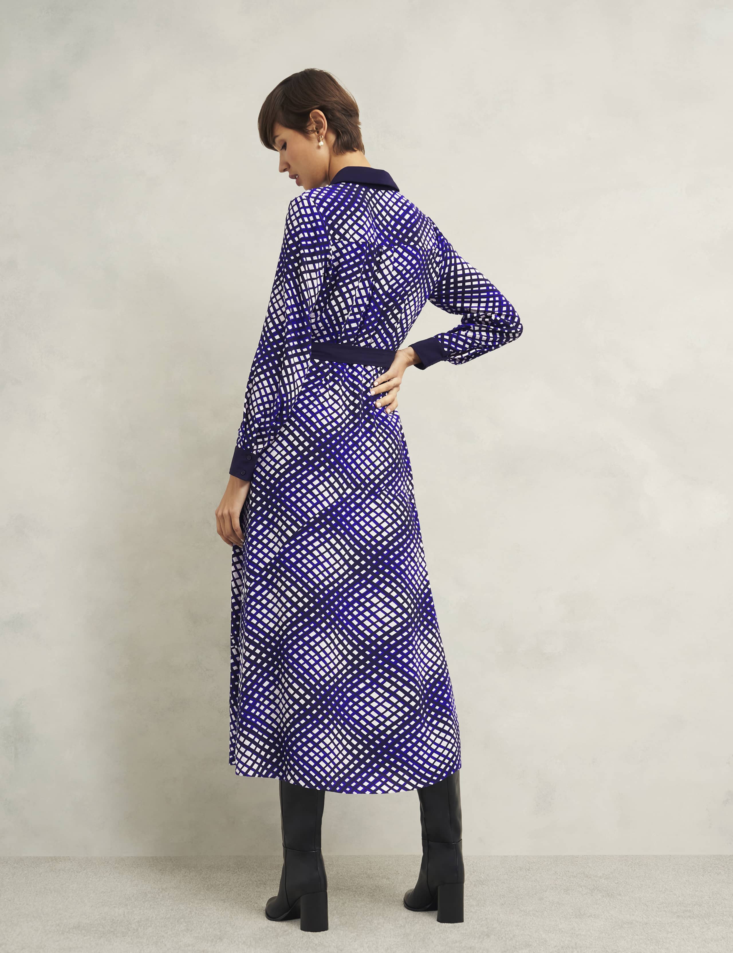 Checked Collared Midaxi Shirt Dress 3 of 7
