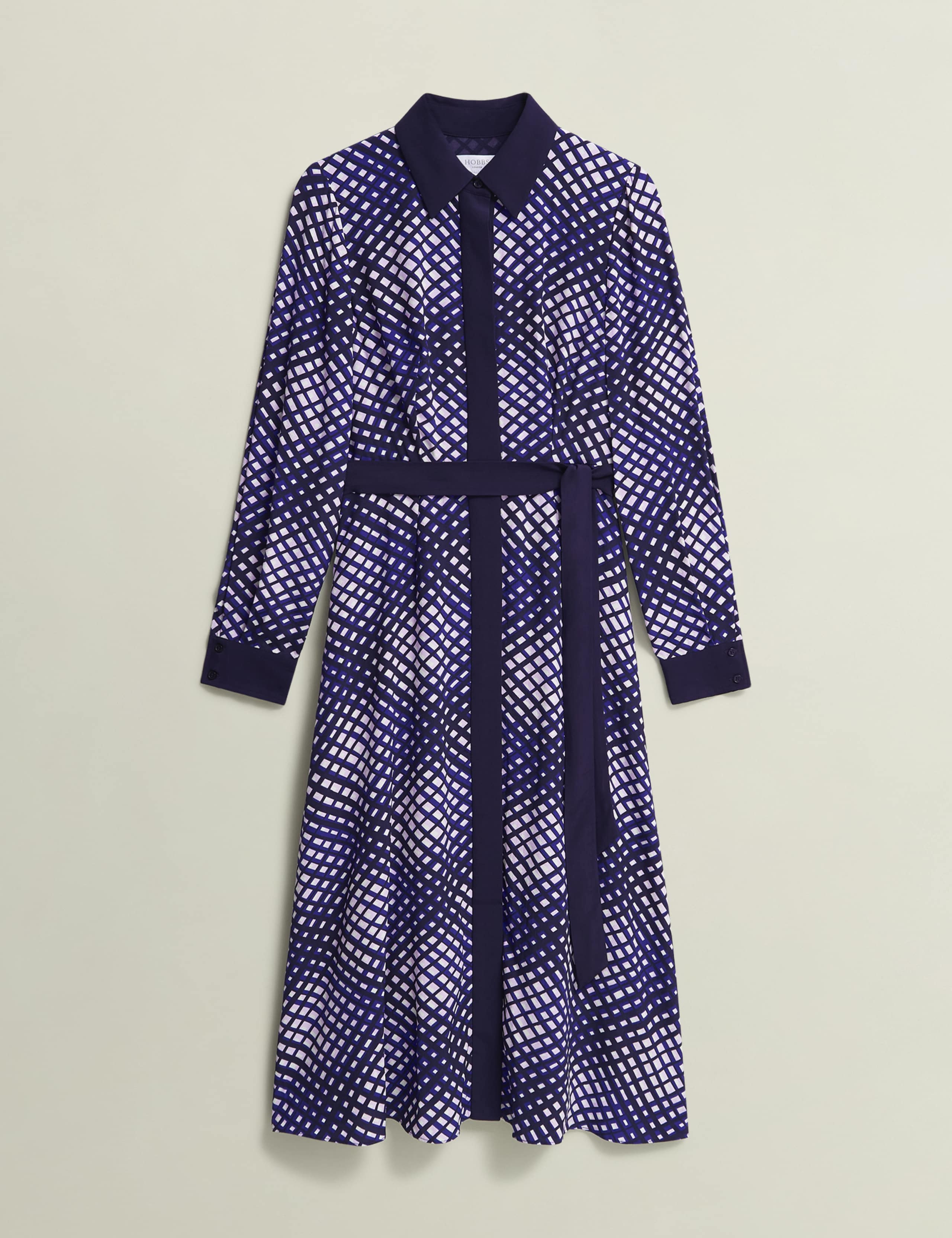Checked Collared Midaxi Shirt Dress 2 of 7