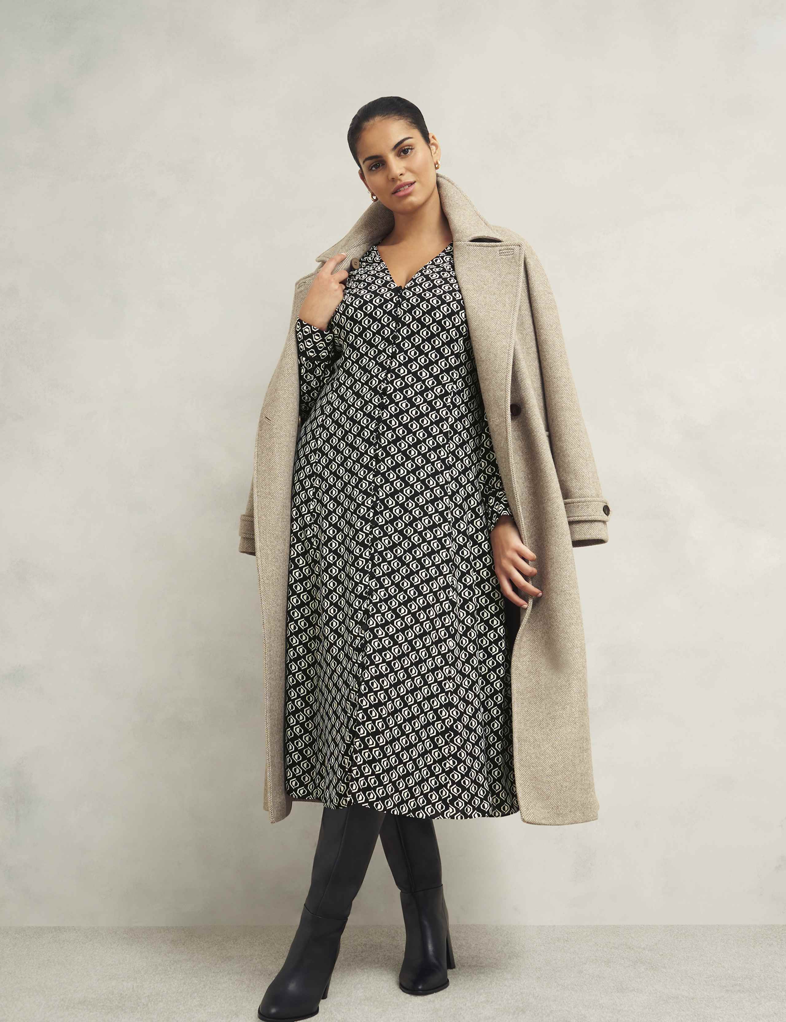 Geometric V-Neck Midi Skater Dress 8 of 10