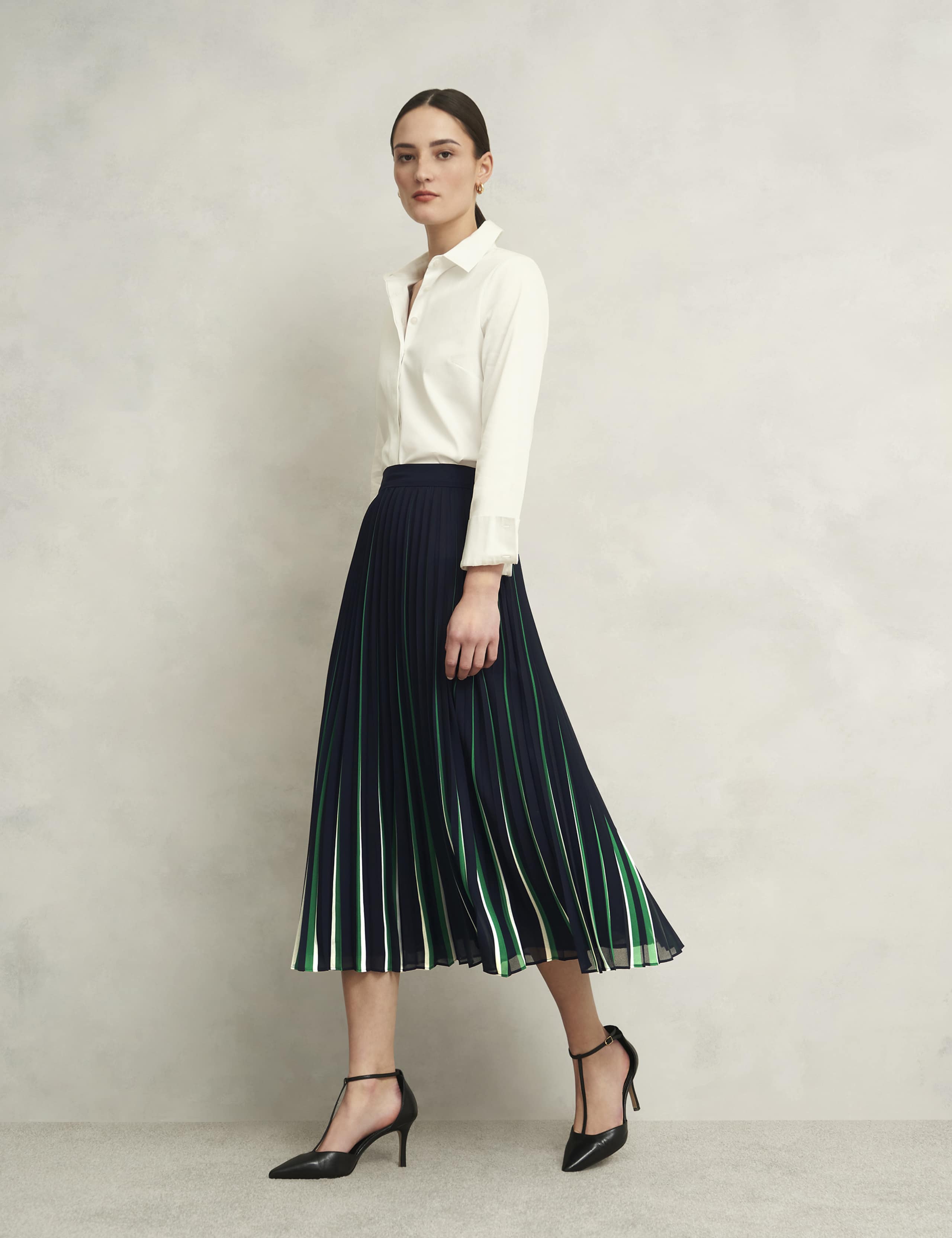 Striped Midi A-Line Skirt 5 of 10