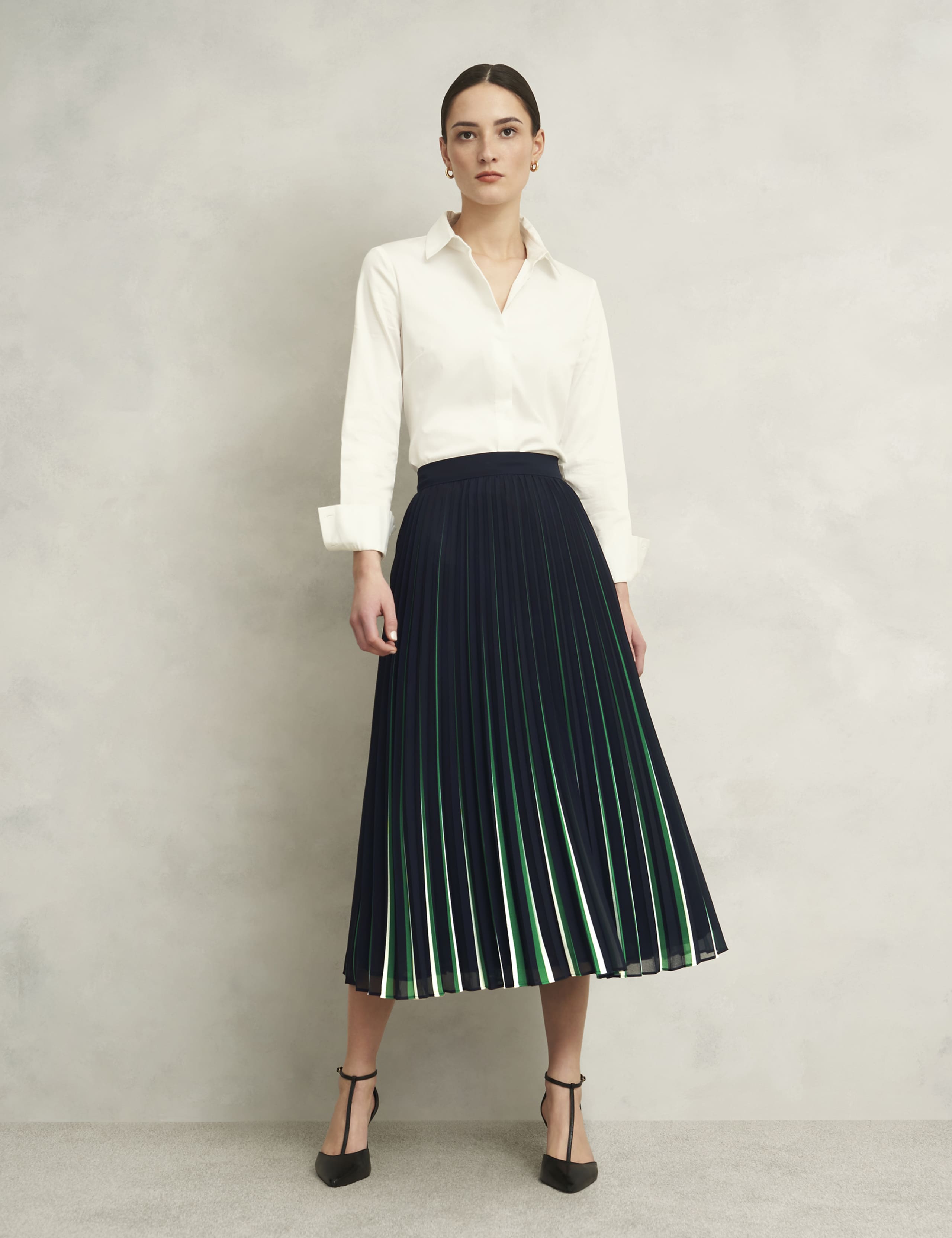 Striped Midi A-Line Skirt 9 of 10
