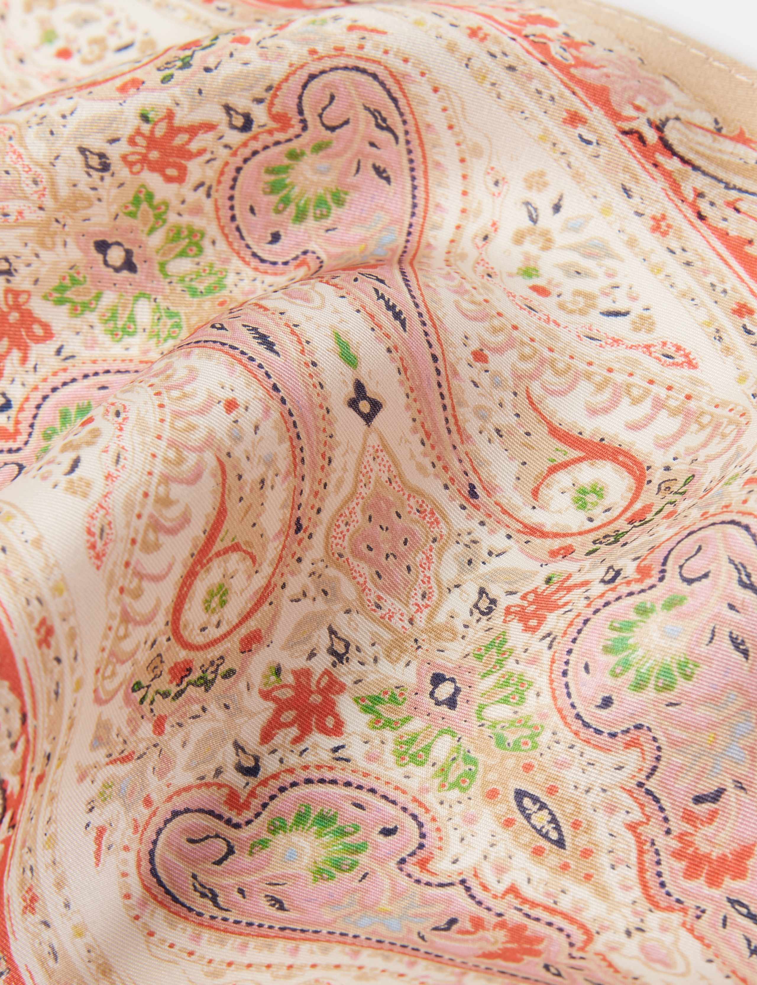 Pure Silk Printed Paisley Scarf 5 of 5