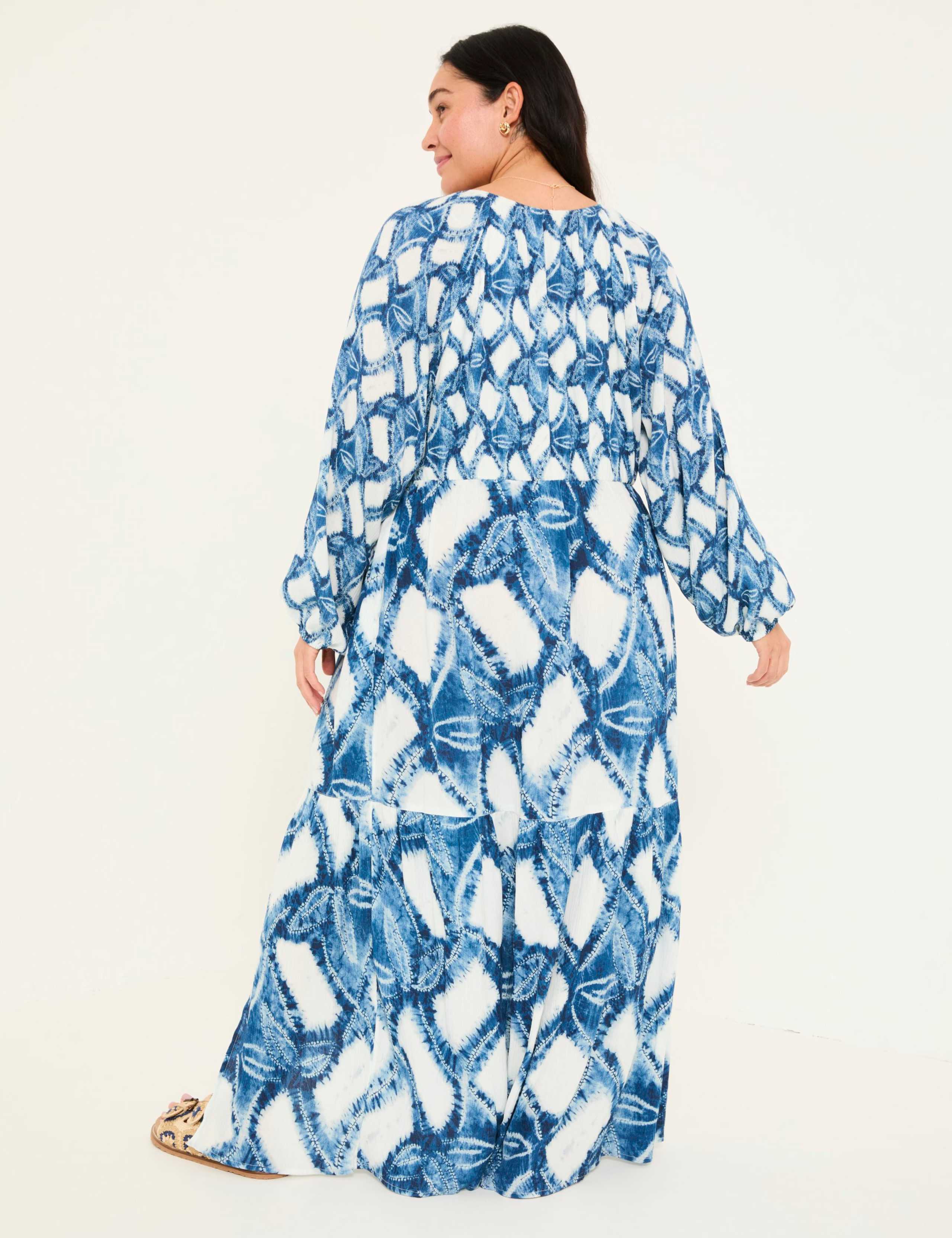 Printed V-Neck Maxi Tiered Dress 3 of 6