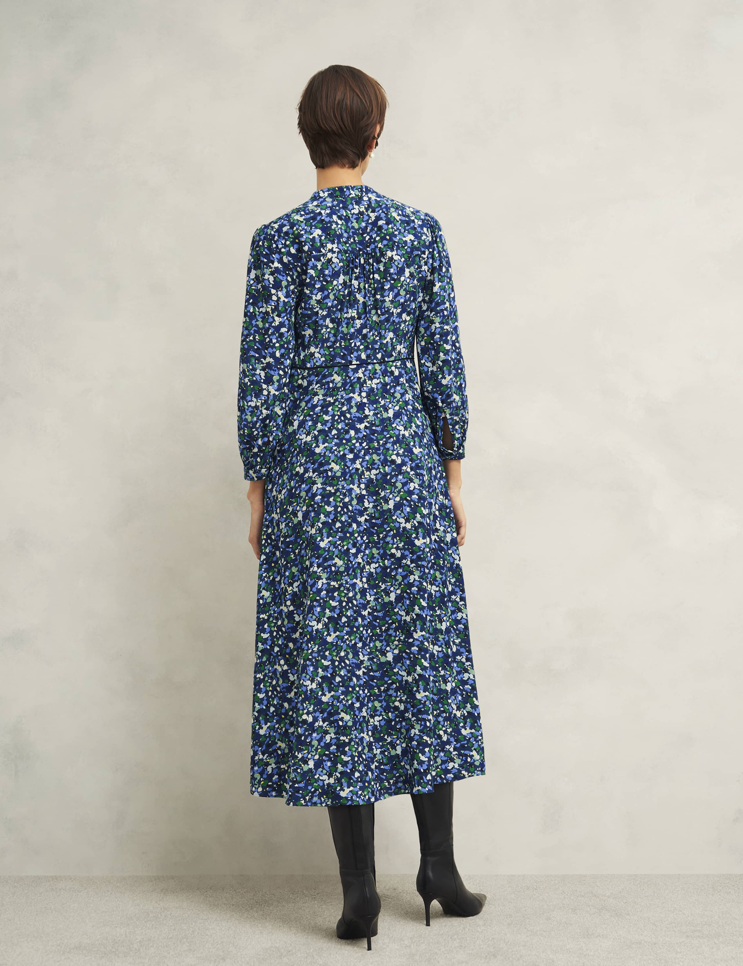 Printed V-Neck Midi Skater Dress 3 of 7
