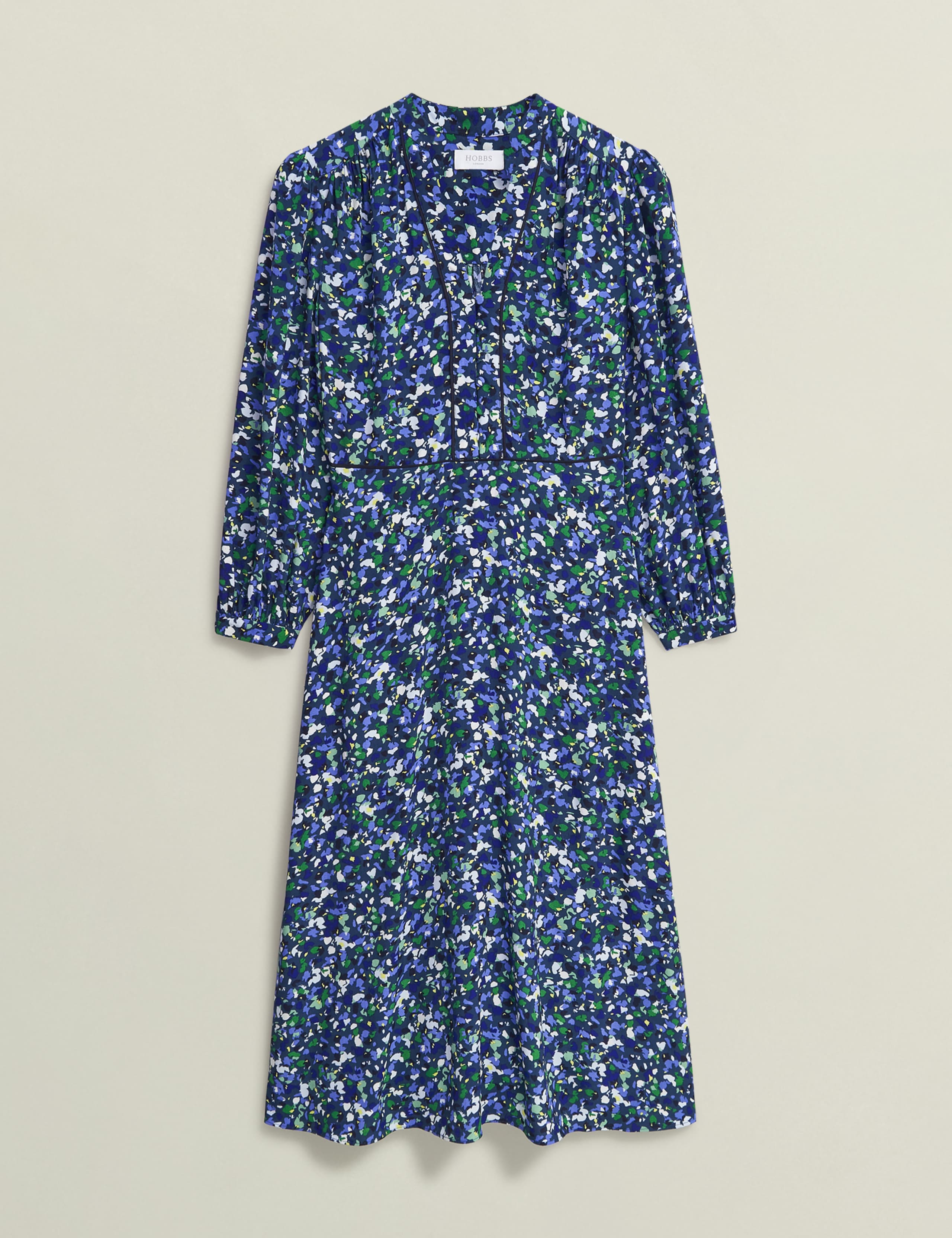 Printed V-Neck Midi Skater Dress 2 of 7