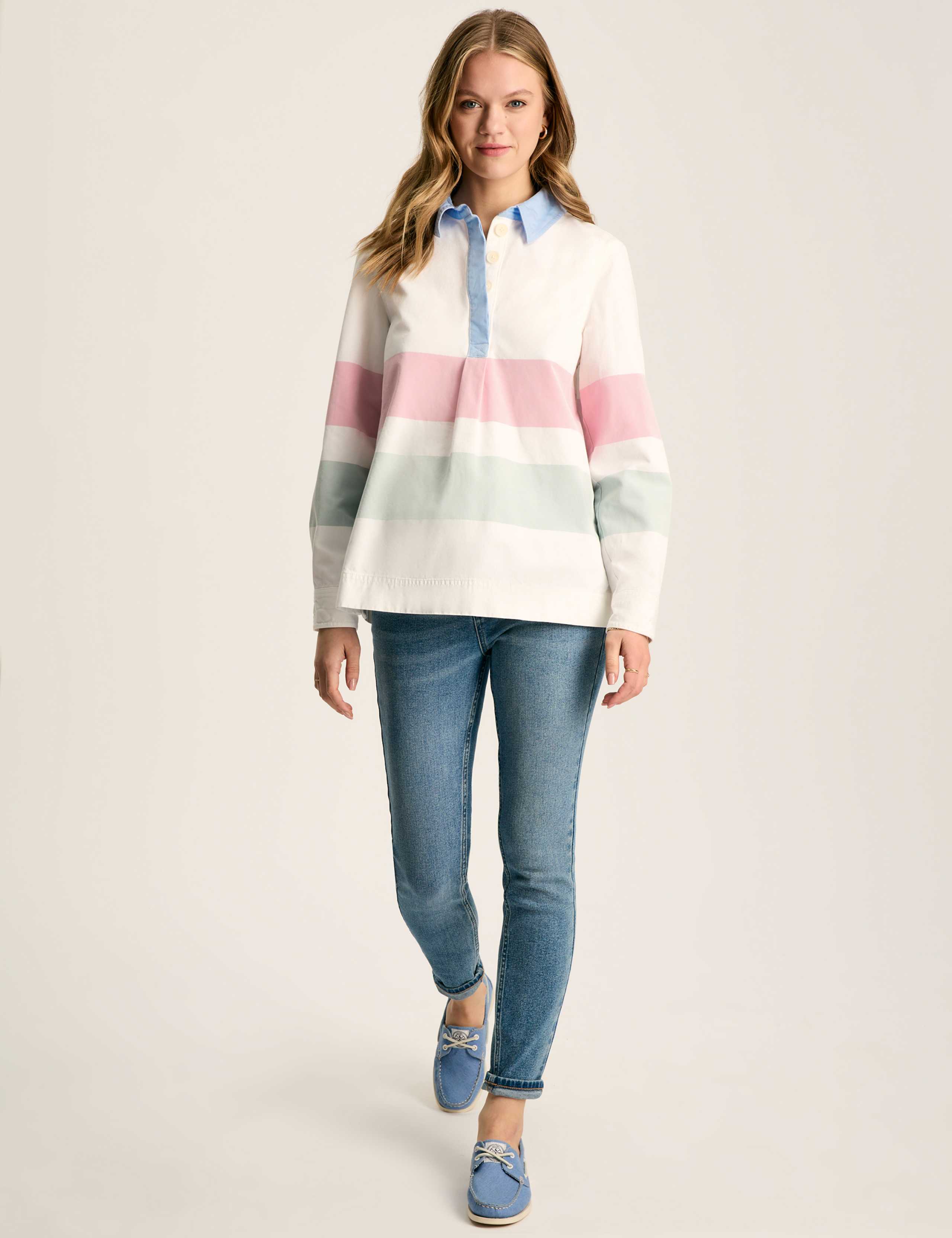 Pure Cotton Striped Collared Sweatshirt 3 of 7
