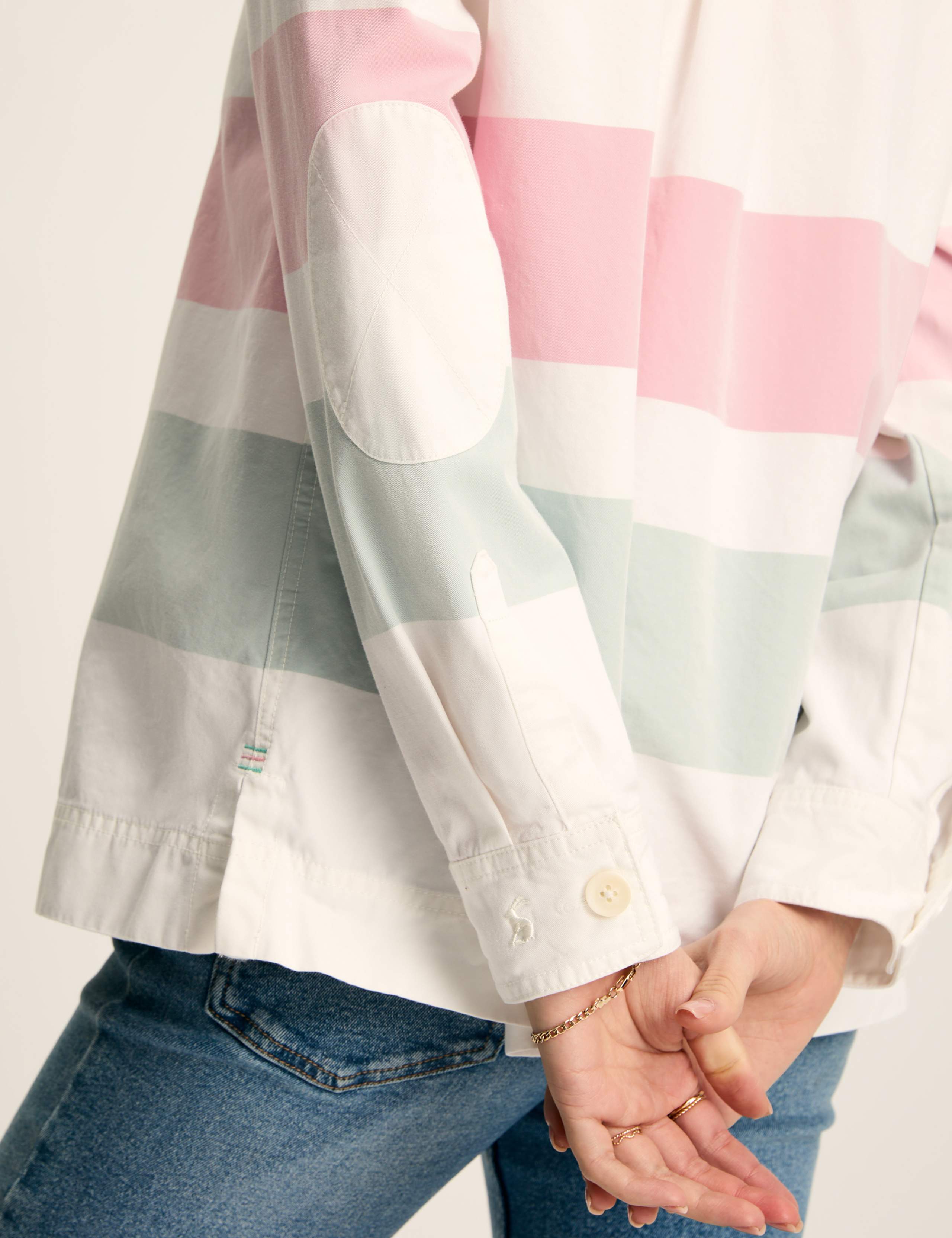 Pure Cotton Striped Collared Sweatshirt 6 of 7