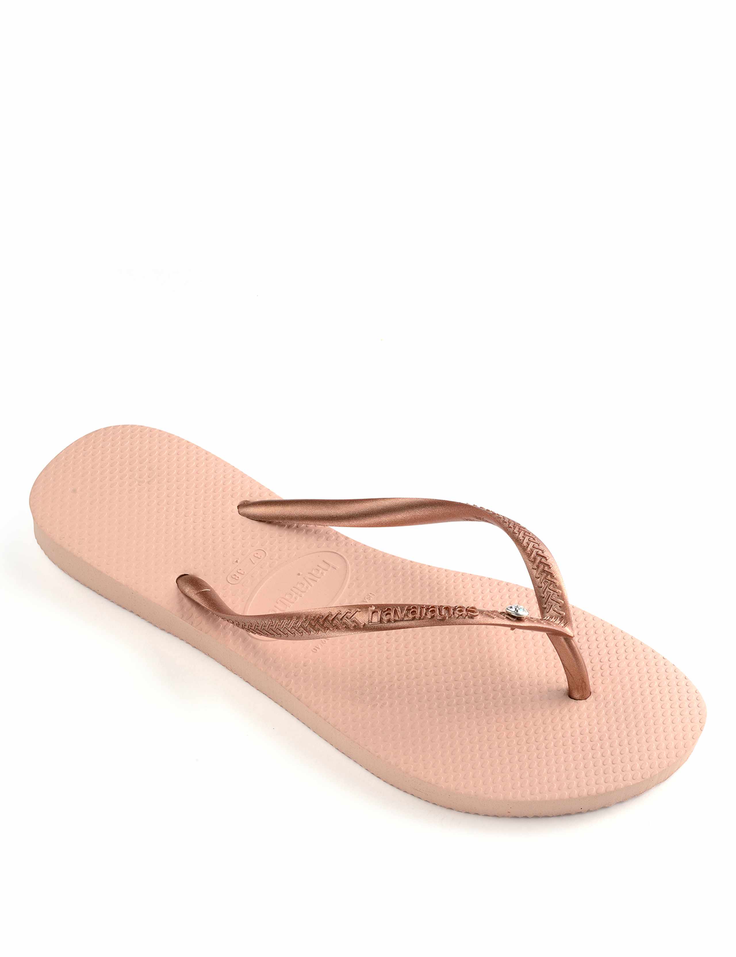 Metallic Crystal Detail Flip Flops 1 of 4
