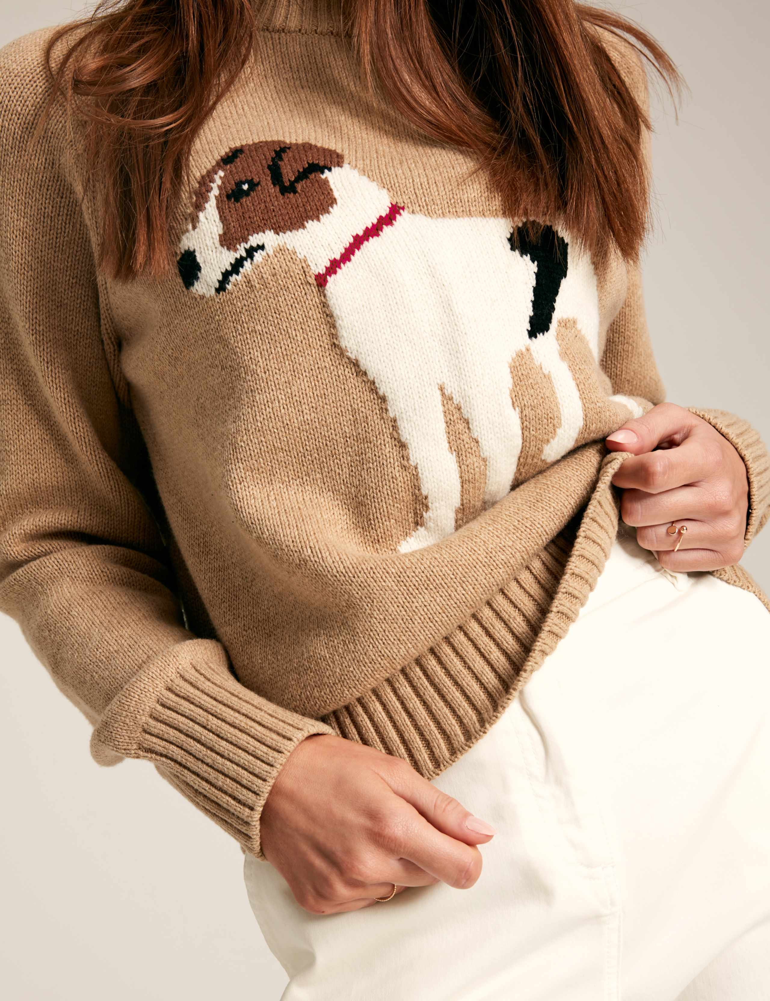 Cotton Rich Dog Round Neck Jumper with Wool 5 of 7