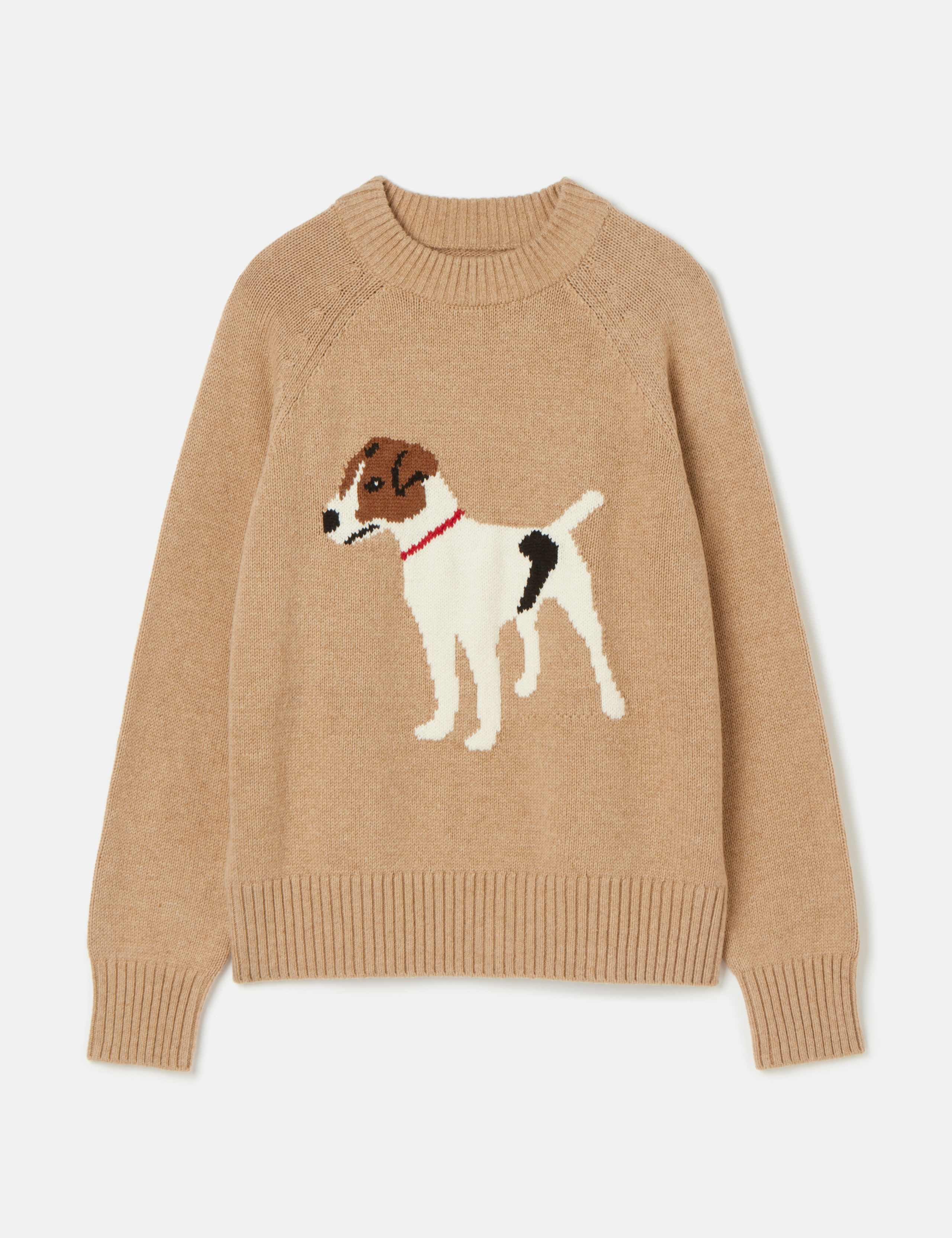 Cotton Rich Dog Round Neck Jumper with Wool 2 of 7