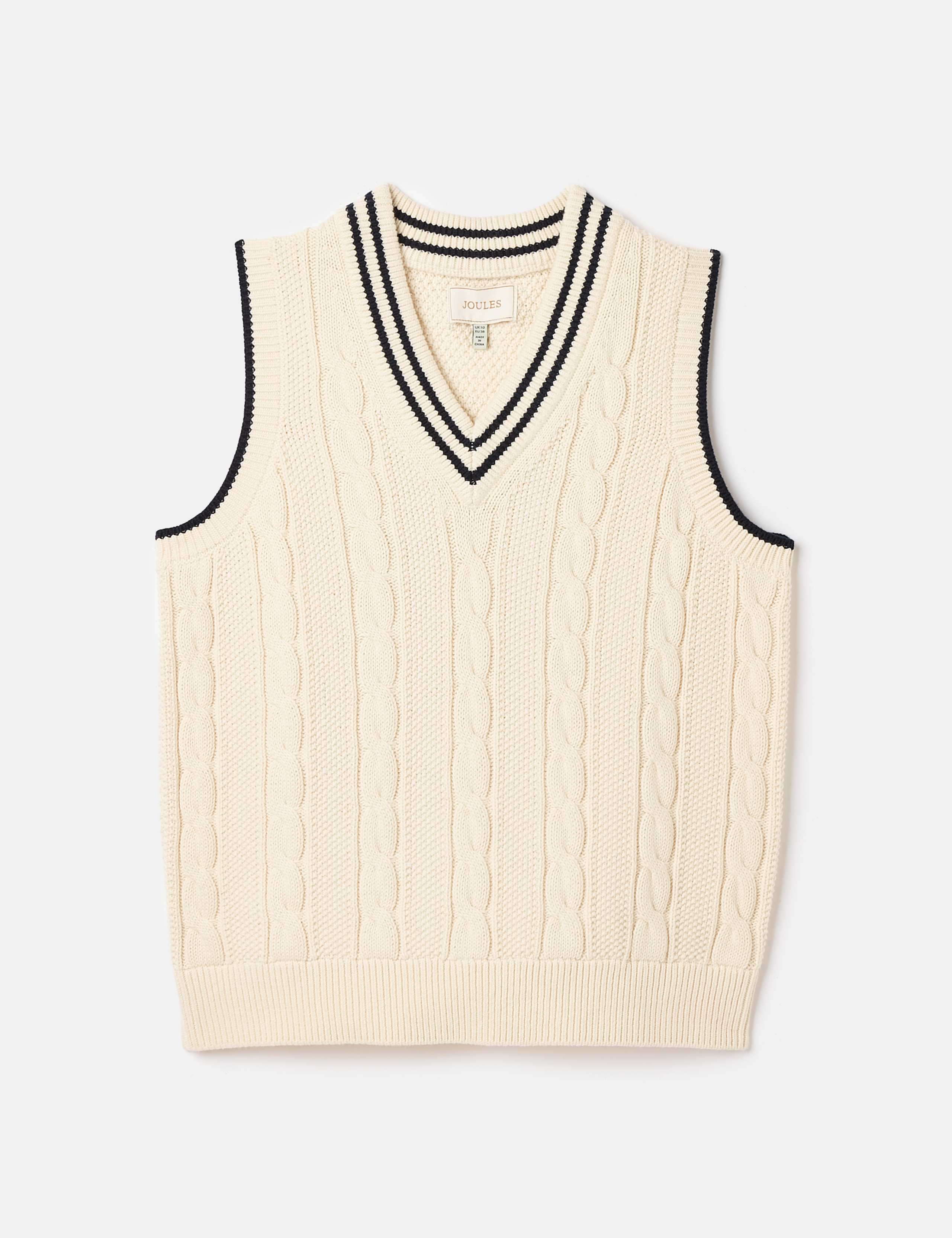 Pure Cotton Cable Knit V-Neck Knitted Vest 2 of 5