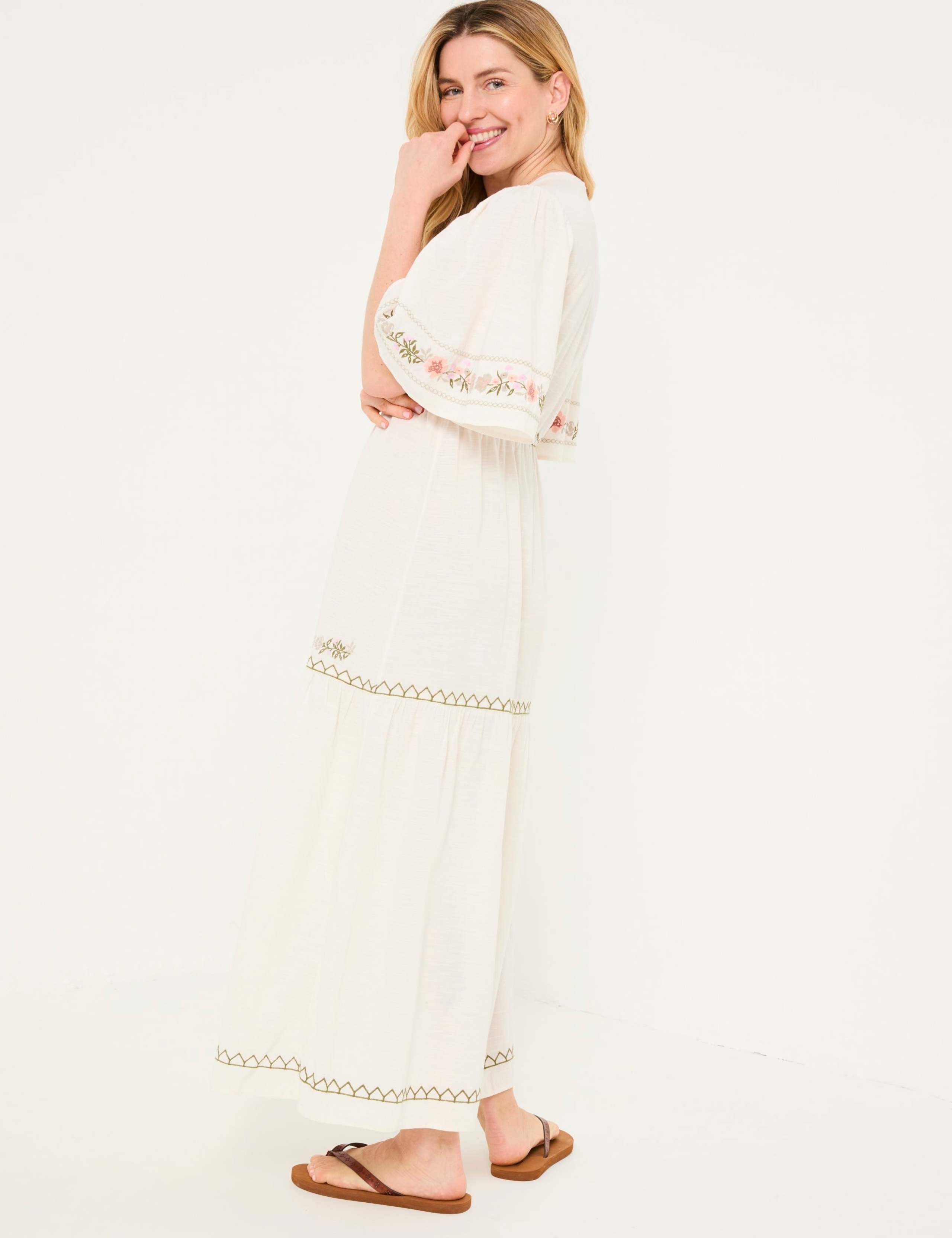 Floral Notch Neck Midi Tiered Dress 4 of 9