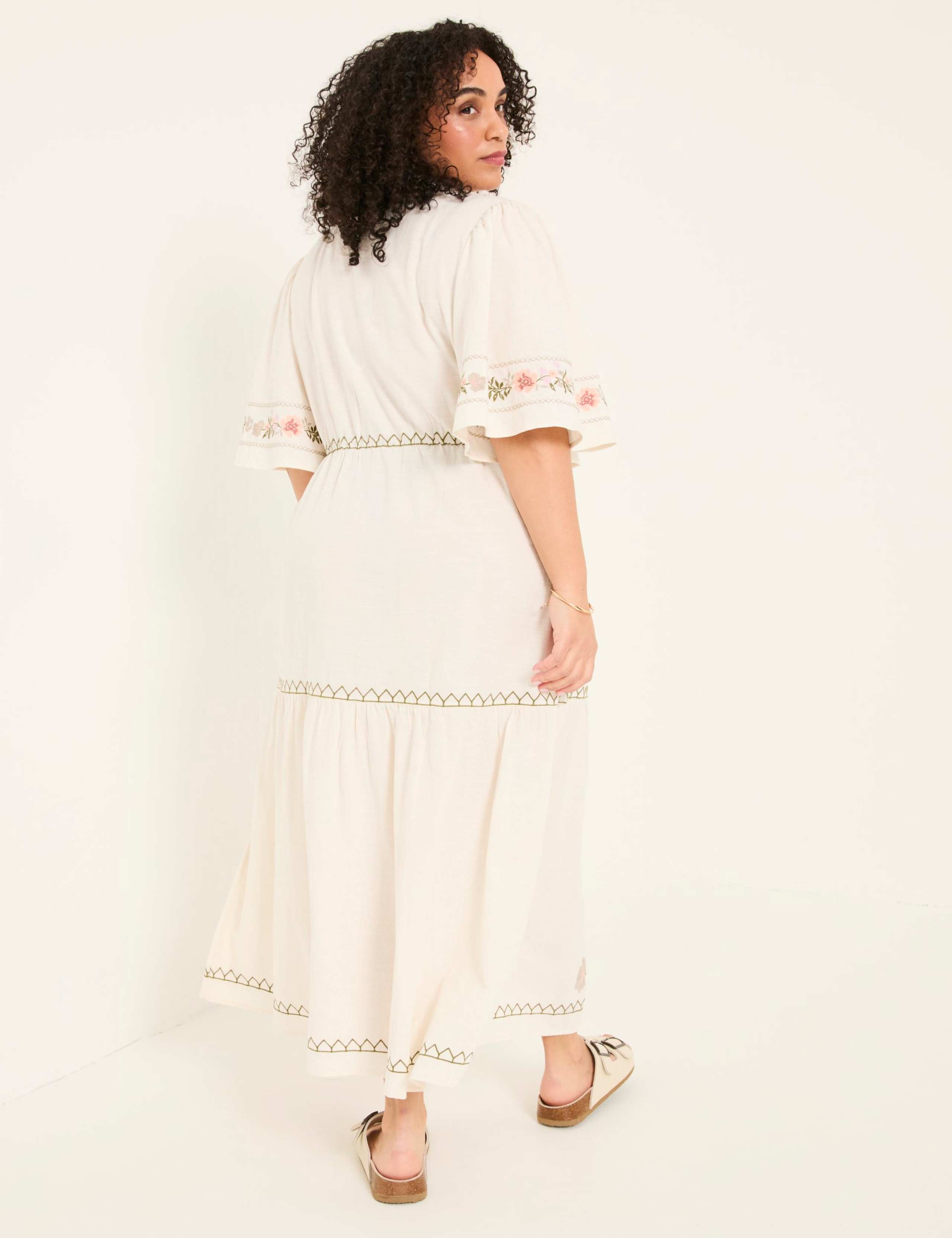 Floral Notch Neck Midi Tiered Dress 5 of 9
