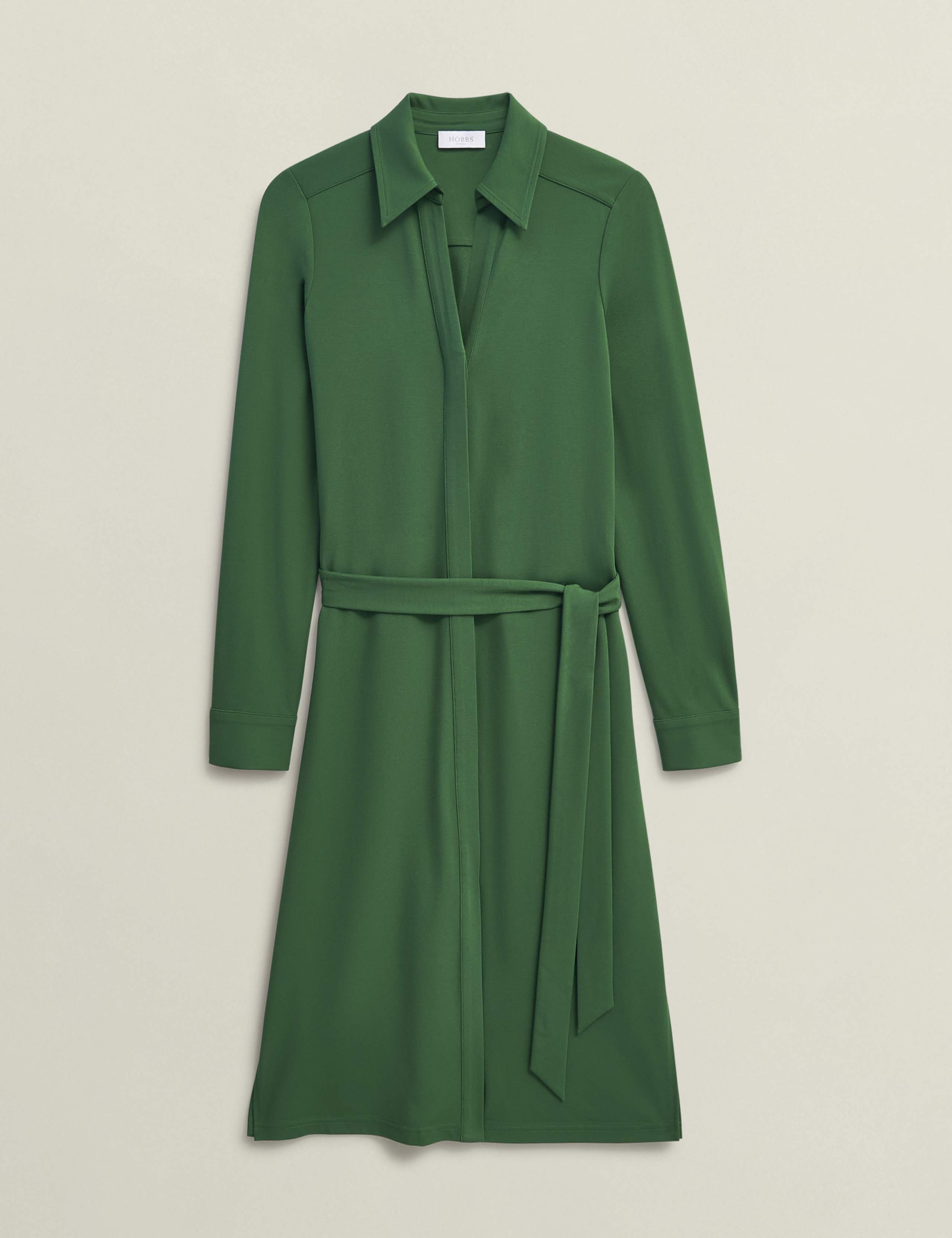 Tie Waist Midi Shirt Dress 2 of 7