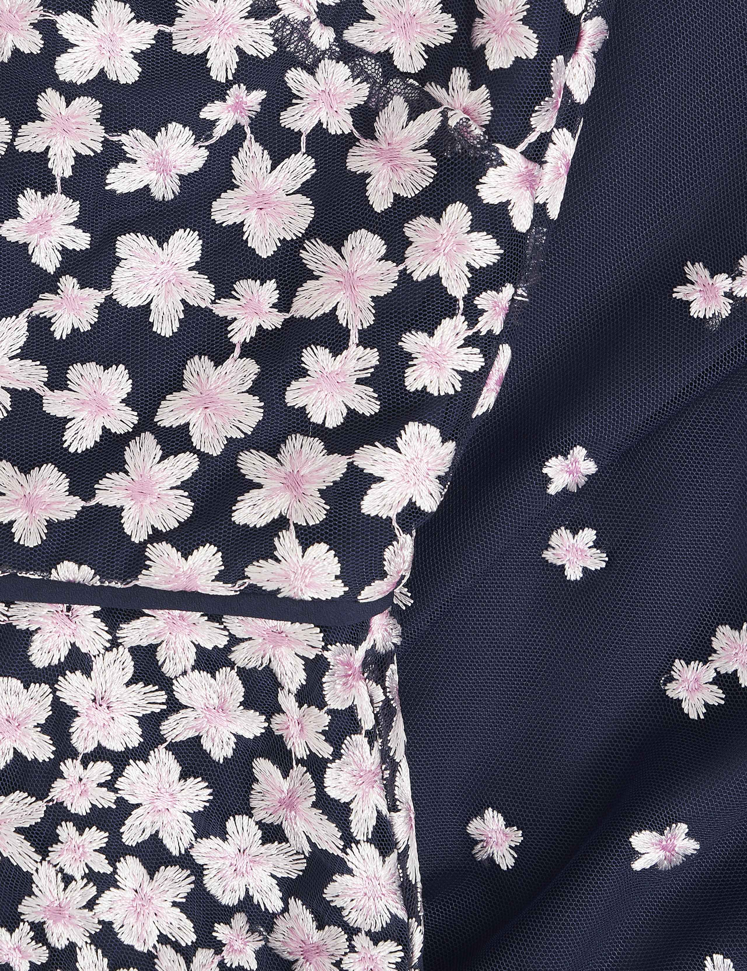 Mesh Floral Embroidered Knee Length Skater Dress 9 of 9