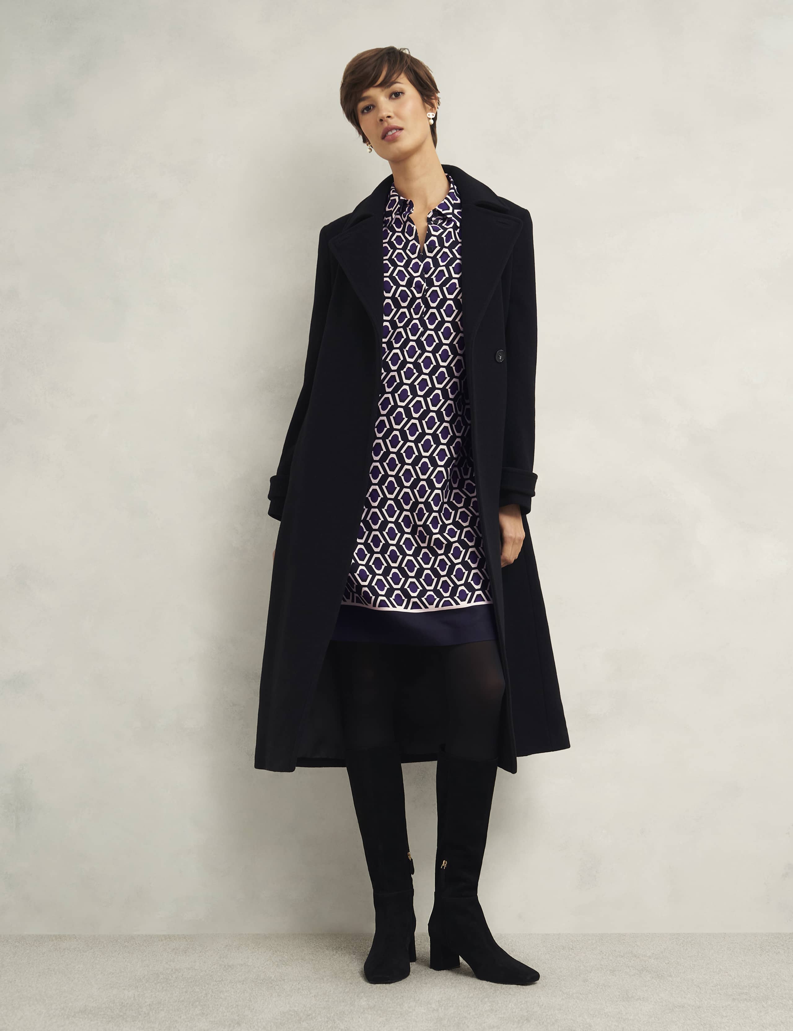 Geometric Knee Length Shirt Dress 7 of 9