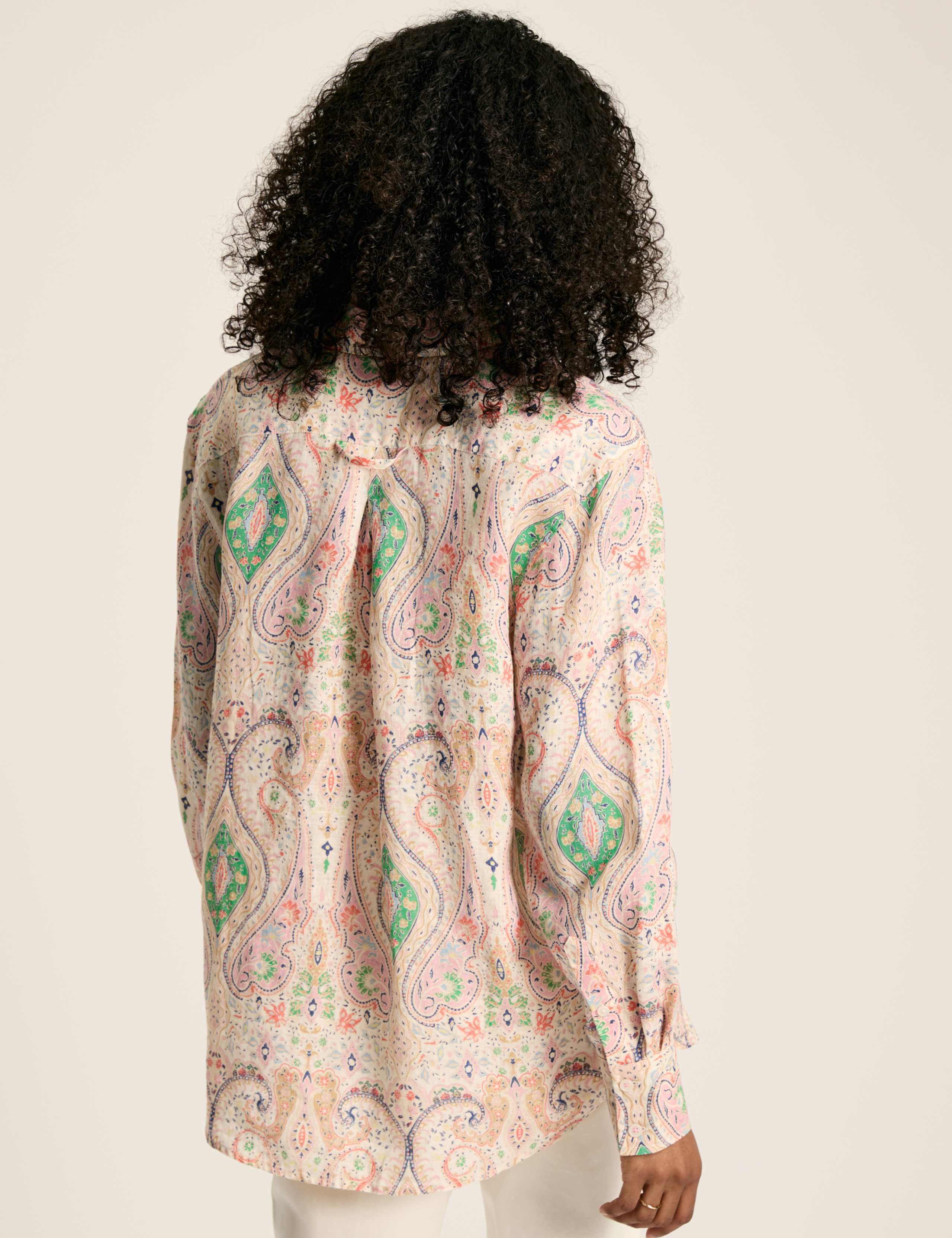 Pure Linen Paisley Collared Shirt 3 of 7