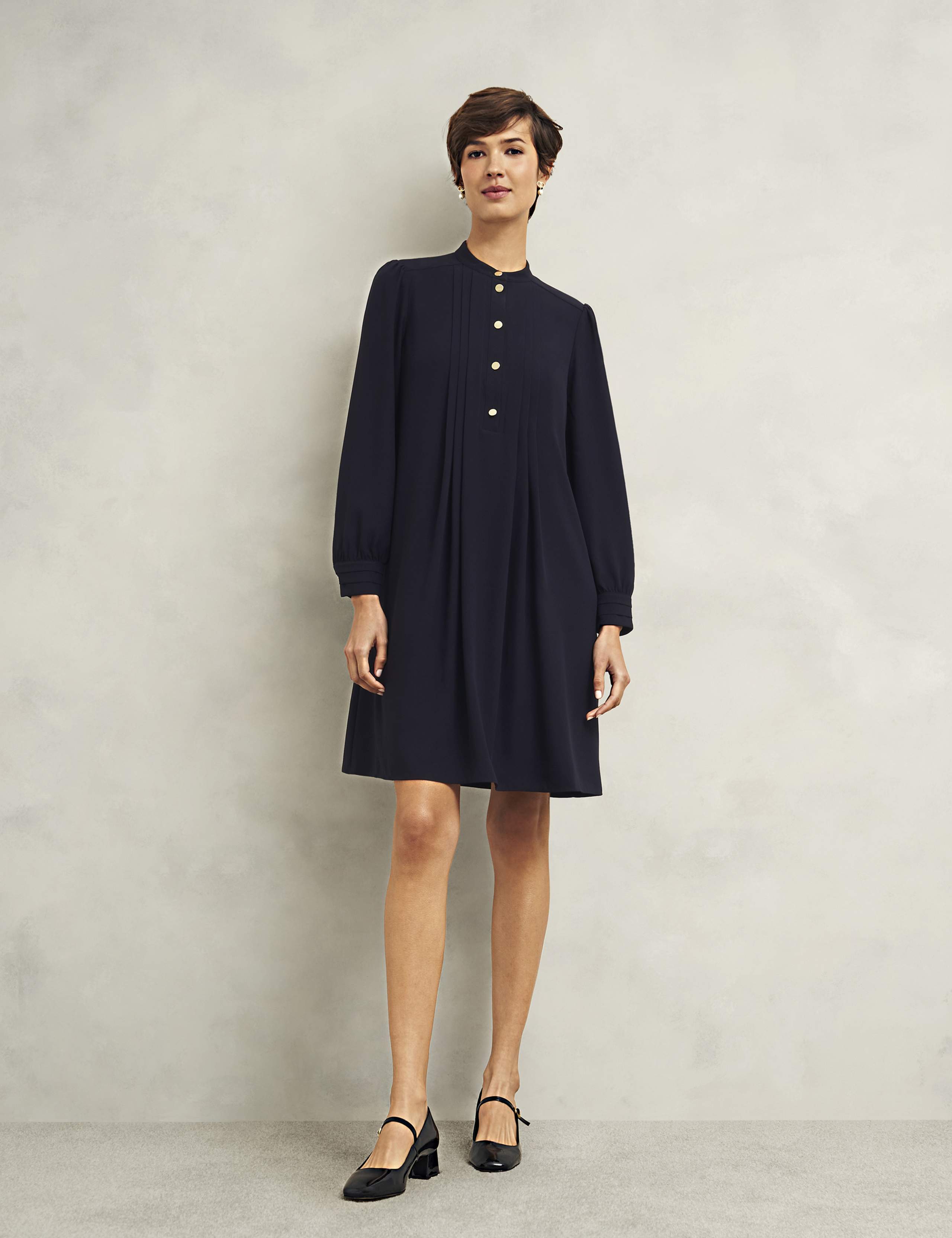 Button Detail Knee Length Shift Dress 3 of 5
