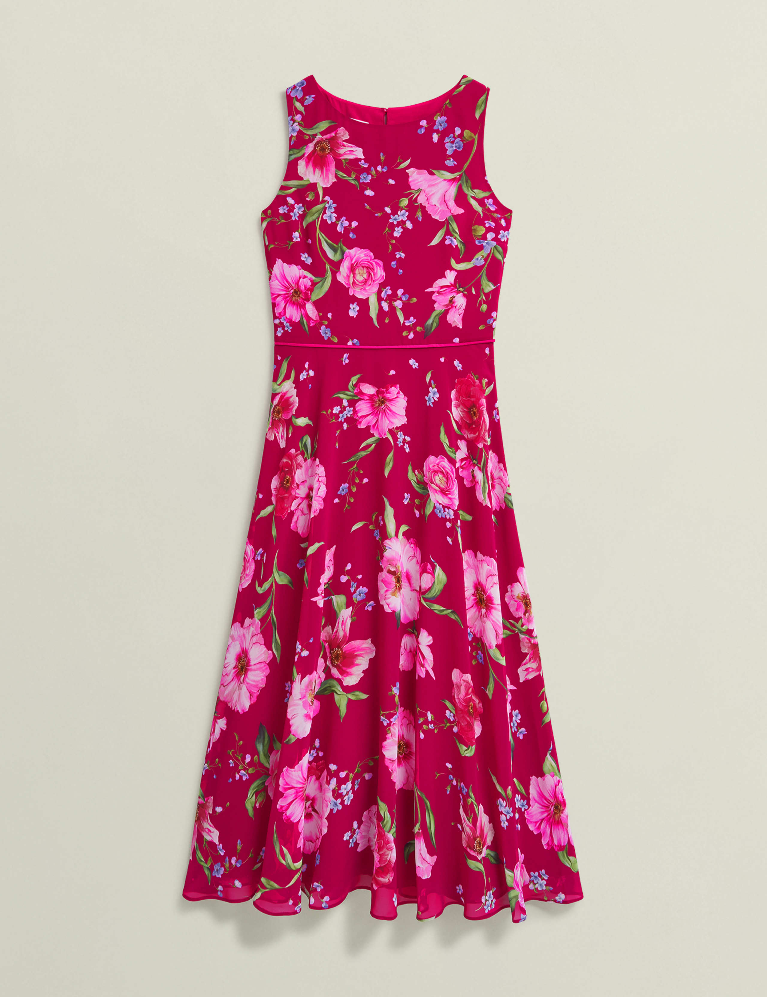 Floral Round Neck Midi Skater Dress 2 of 8