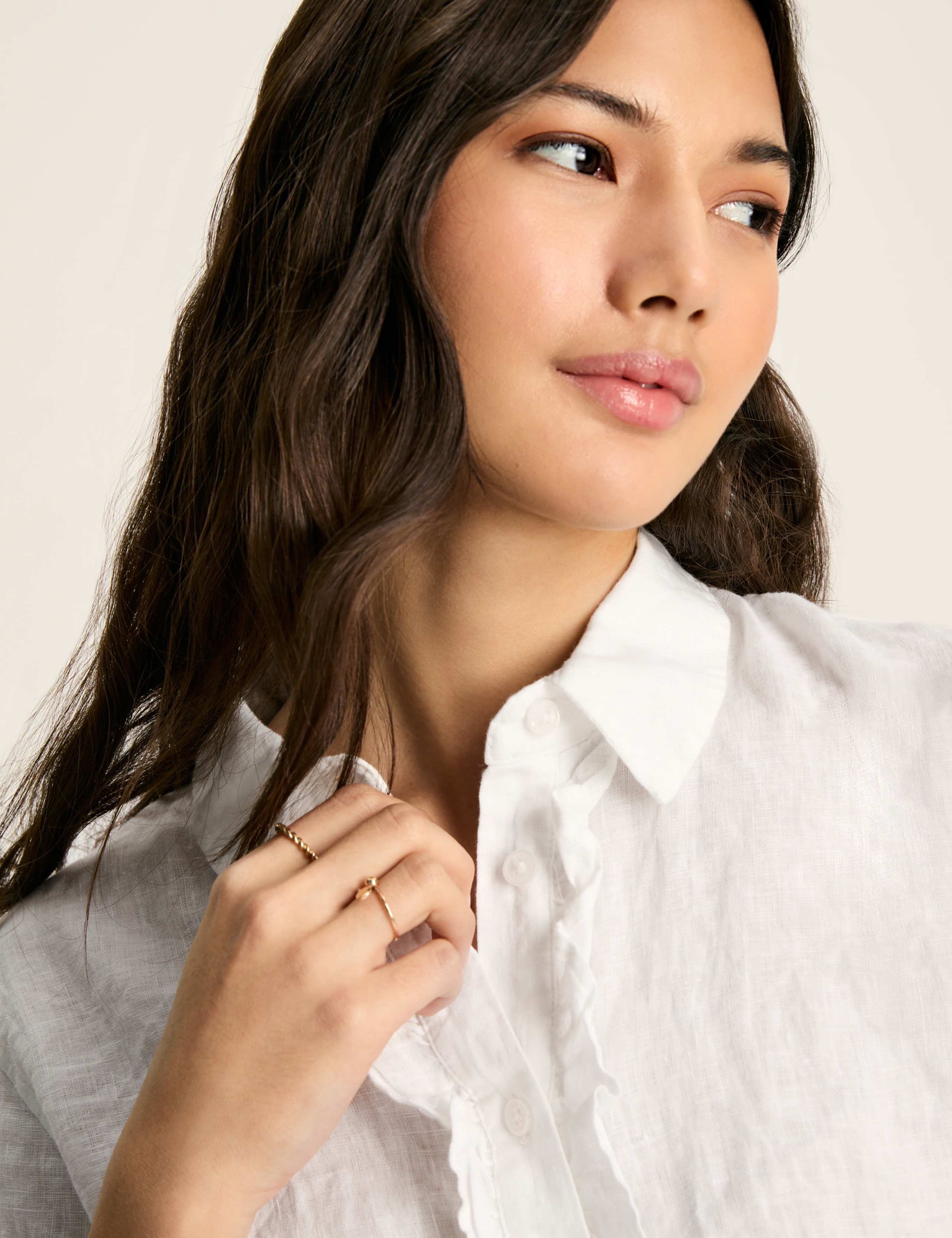 Pure Linen Collared Frill Detail Shirt 4 of 8