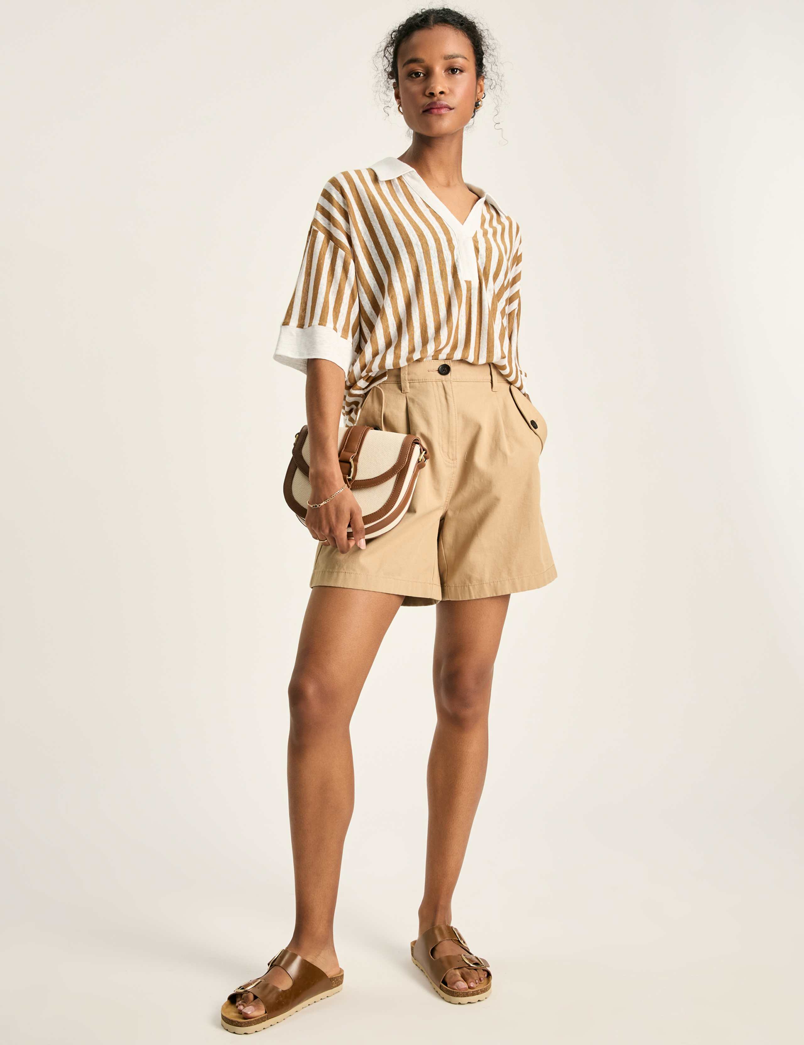Pure Linen Striped Polo Shirt 3 of 7