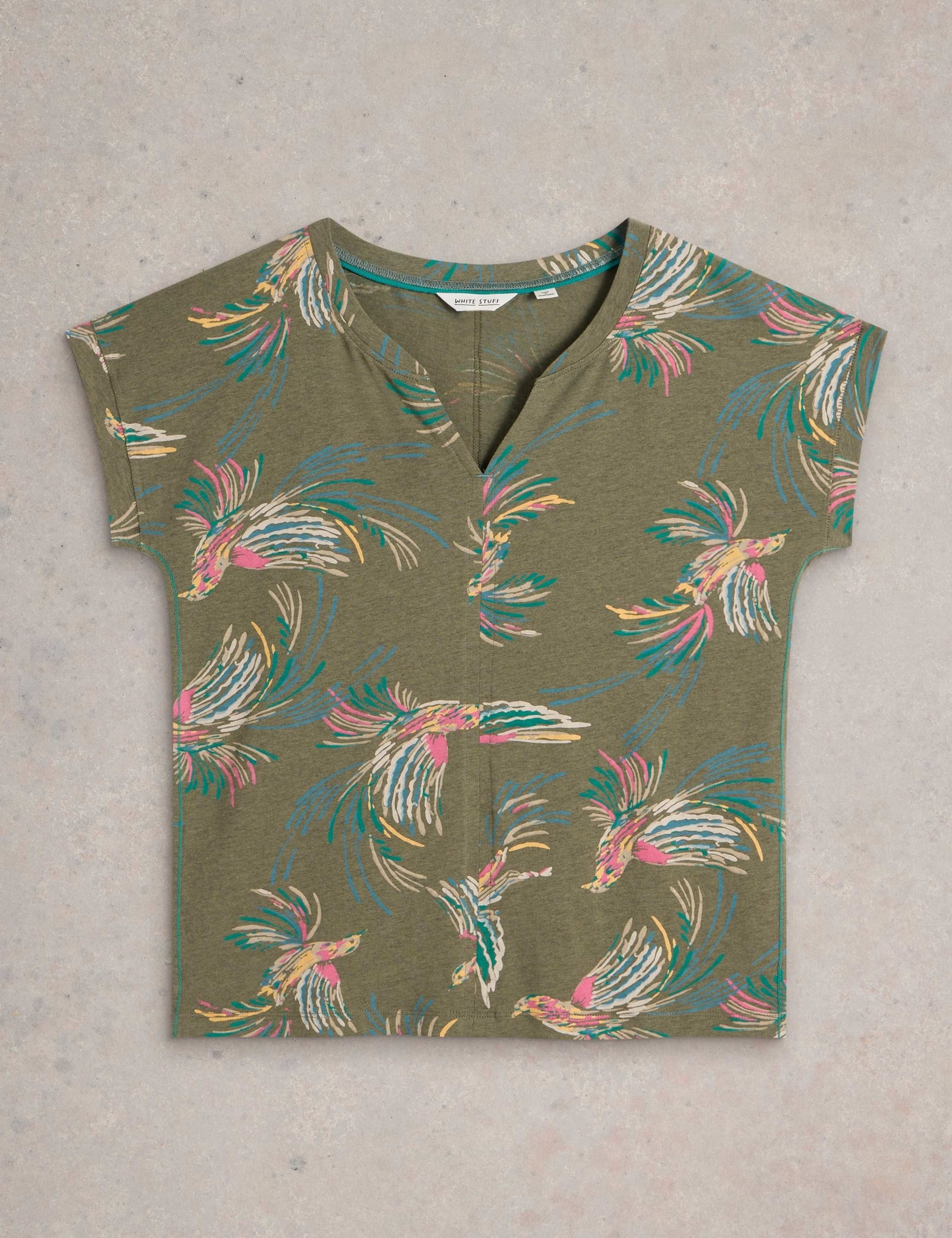Pure Cotton Bird Print T-Shirt 2 of 8