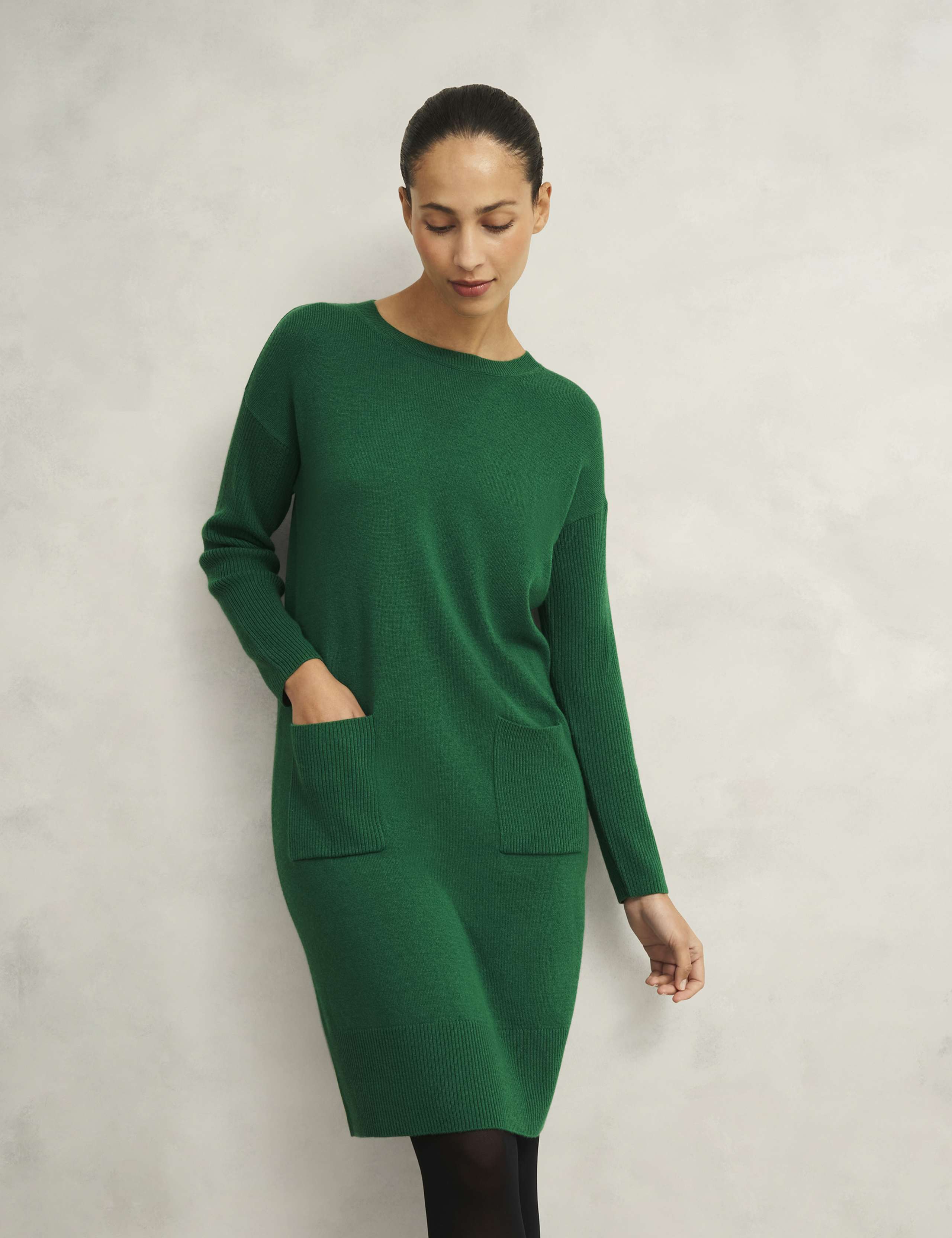 Merino Wool Blend Knitted Shift Dress 3 of 7