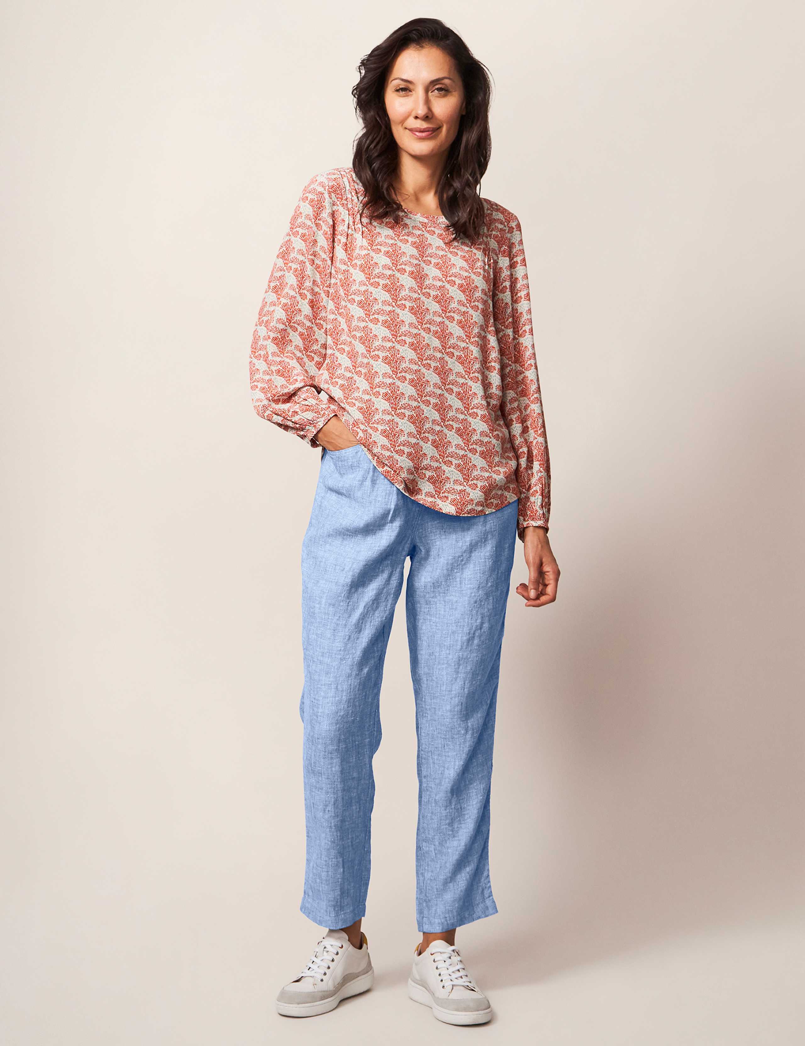 Pure Linen Tapered Trousers 1 of 5