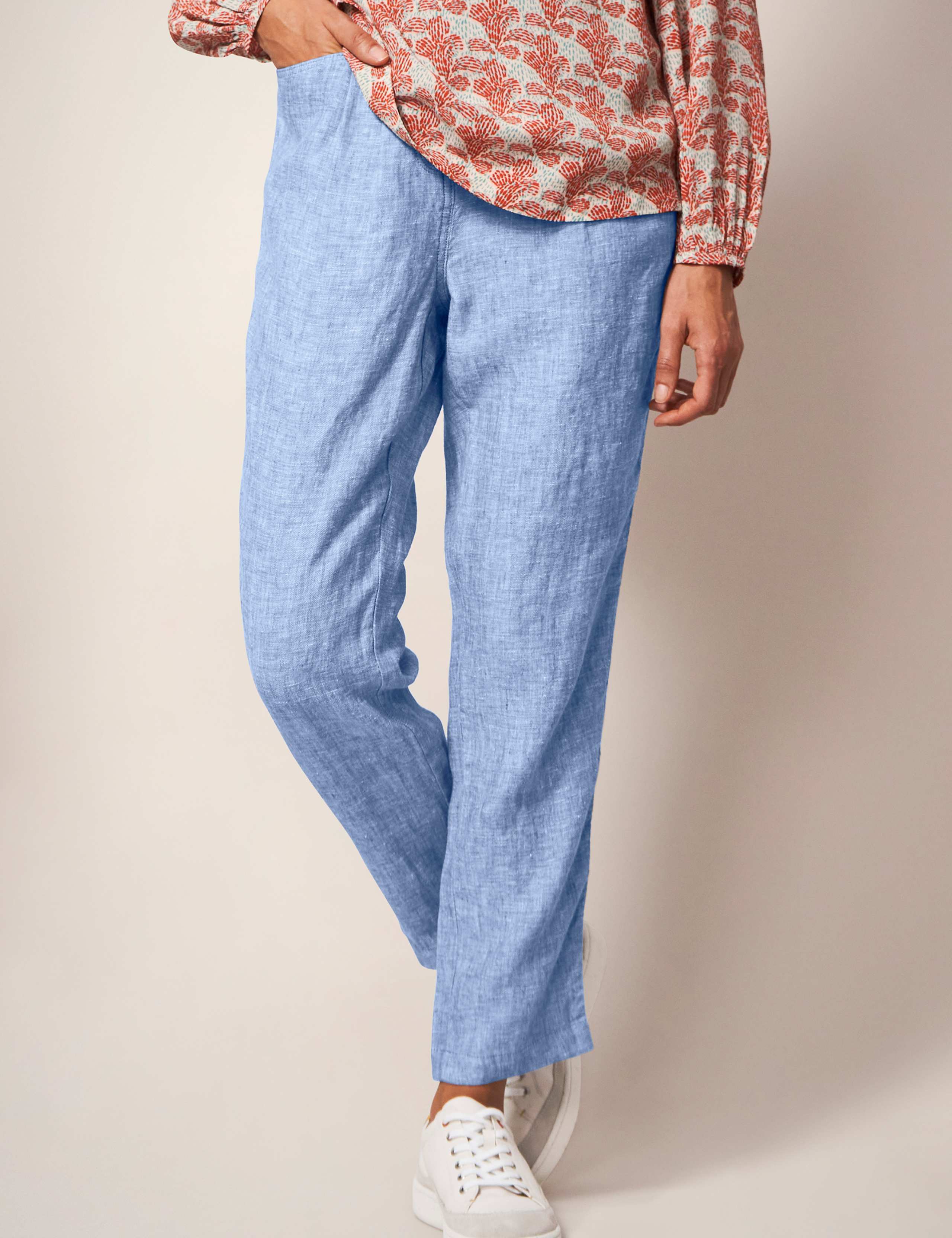 Pure Linen Tapered Trousers 2 of 5