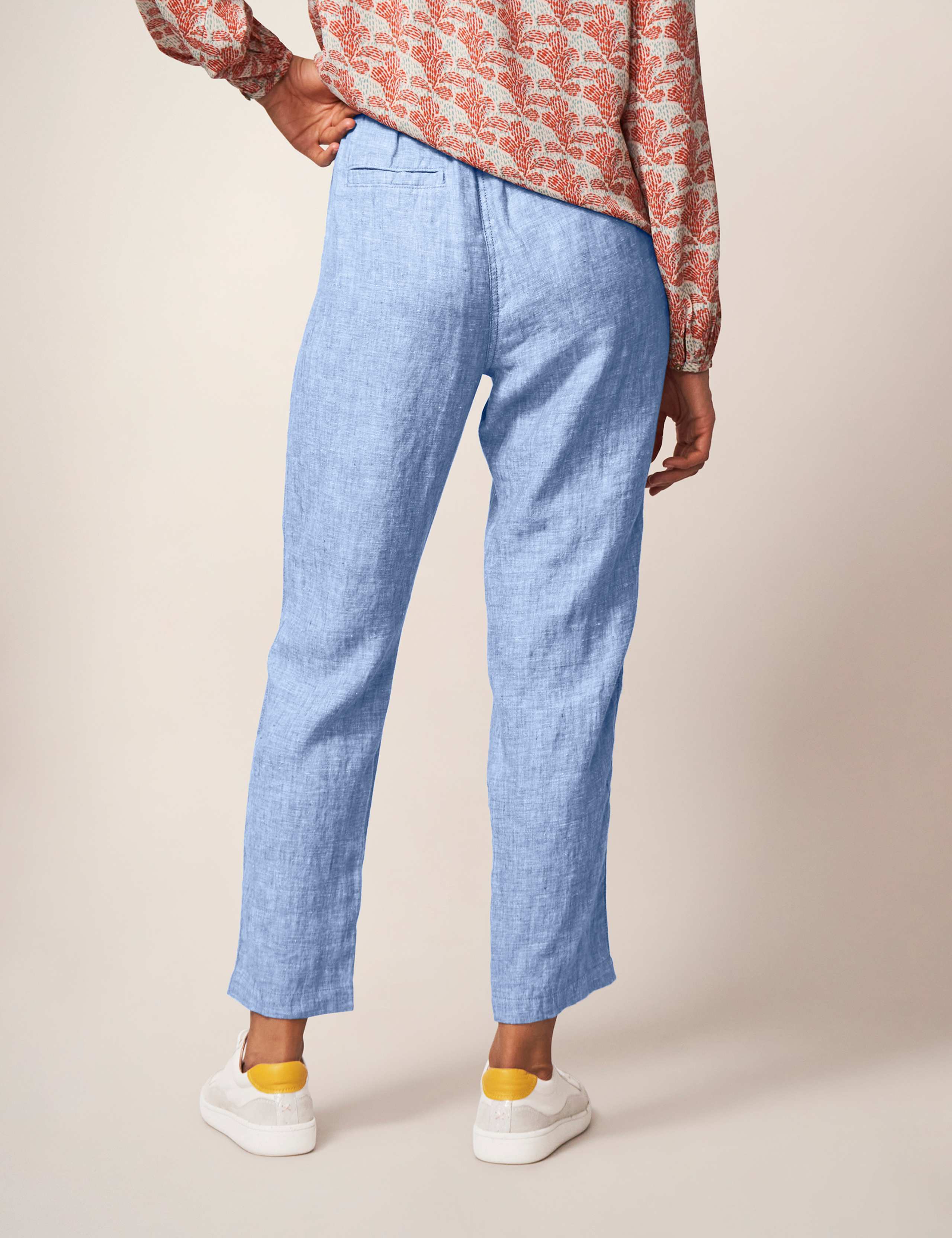 Pure Linen Tapered Trousers 4 of 5