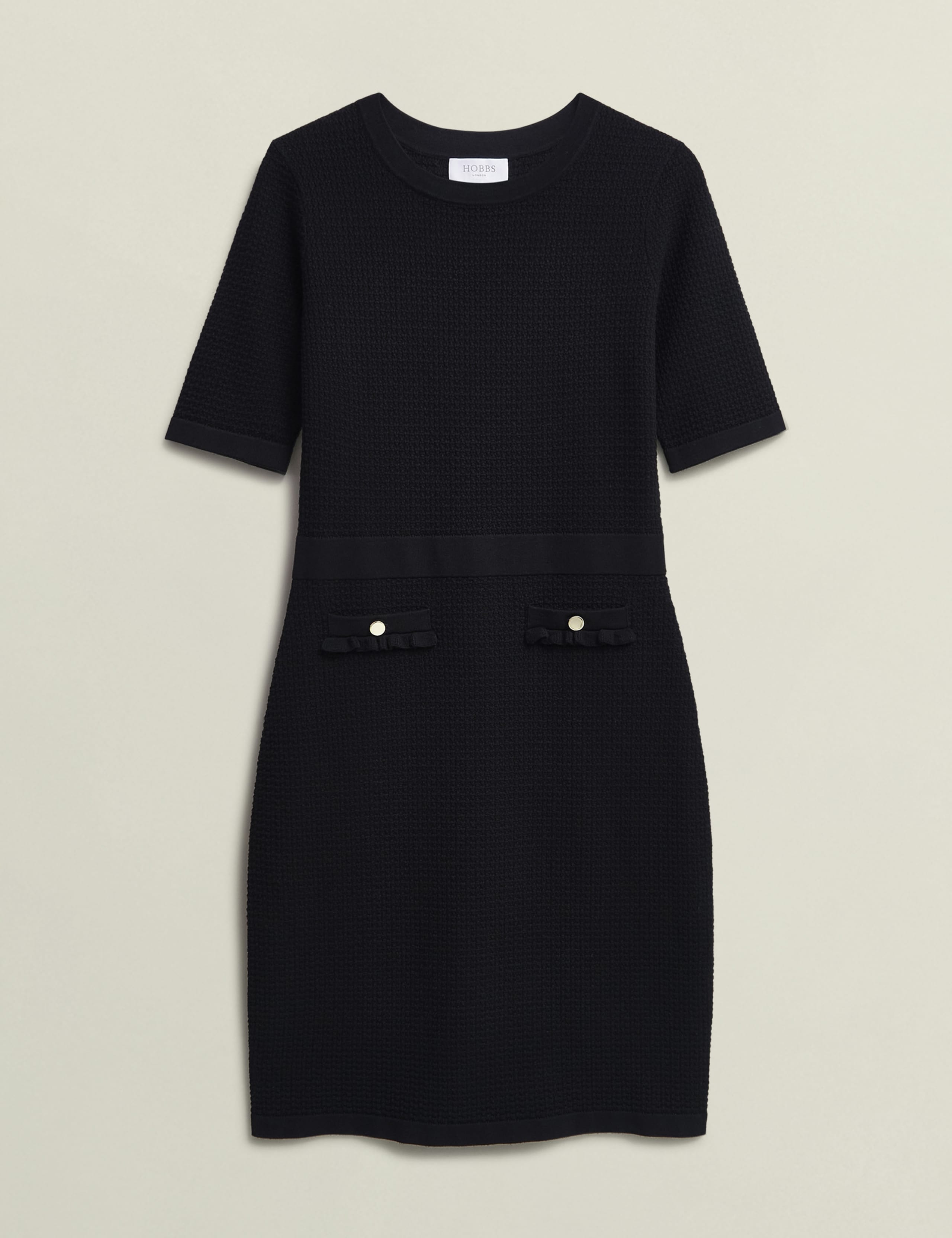 Knitted Textured Knee Length Shift Dress 2 of 8