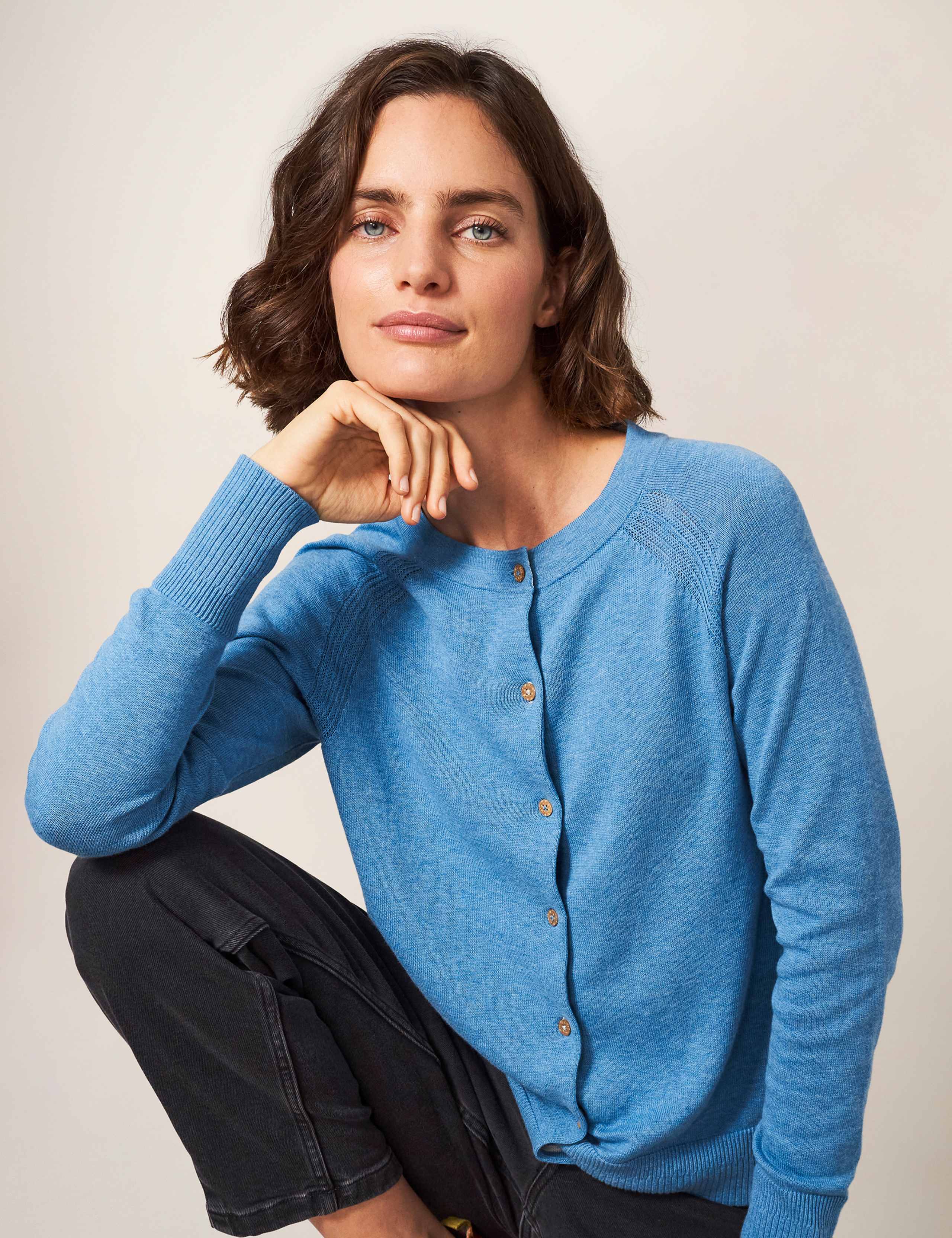 Pure Cotton Crew Neck Cardigan 4 of 5