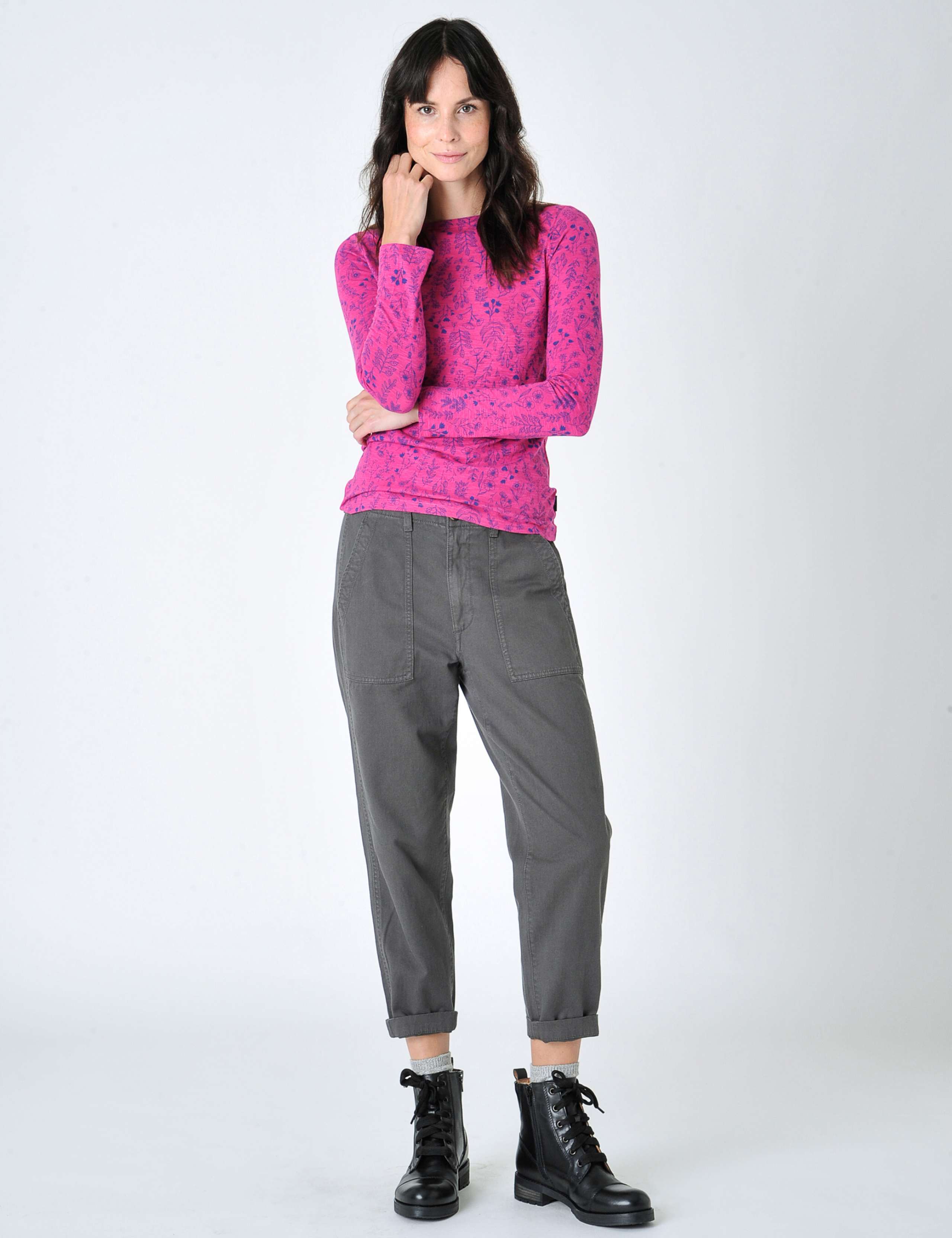 Cotton Rich Printed Slash Neck Top 5 of 5