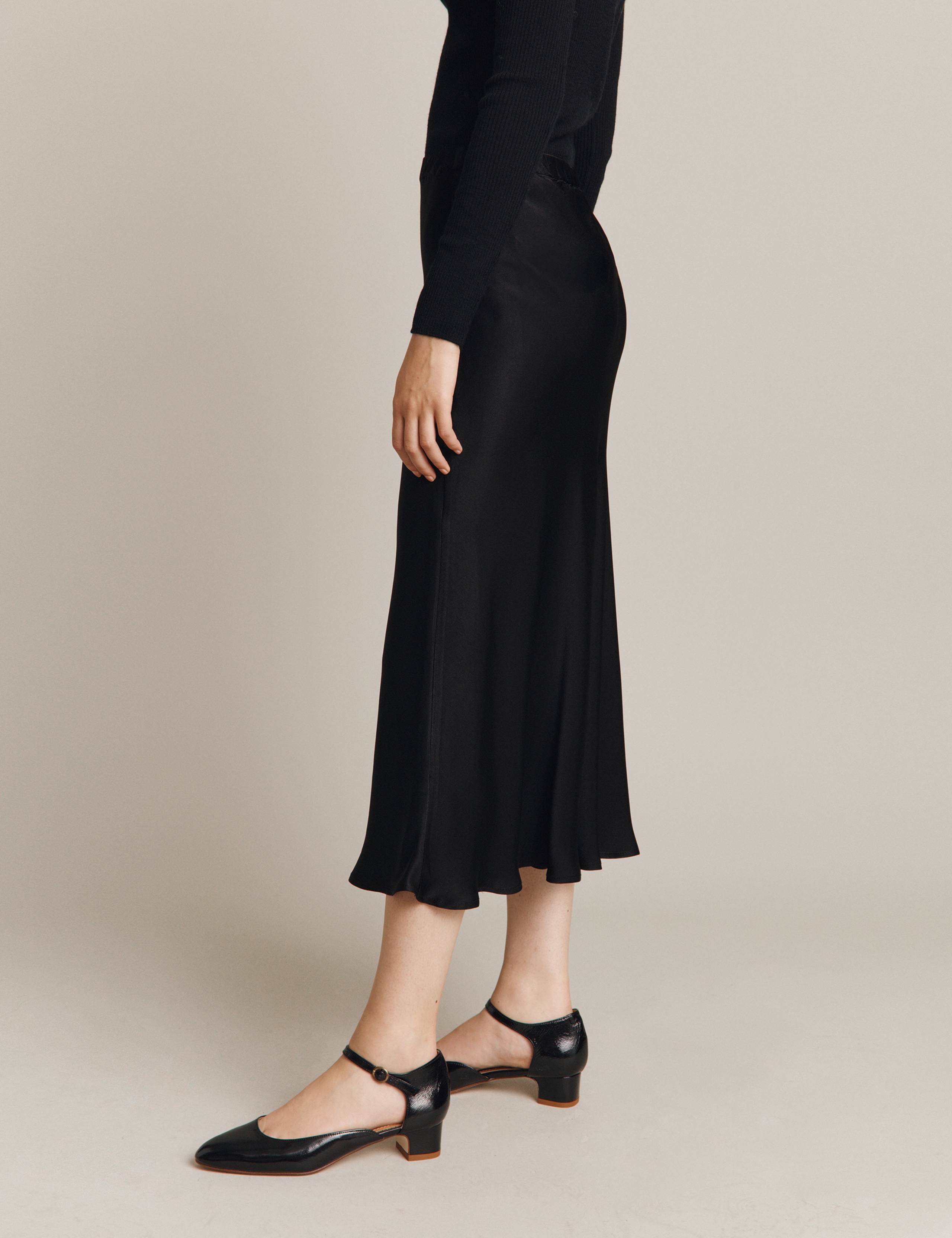 Satin Midi Slip Skirt 2 of 4
