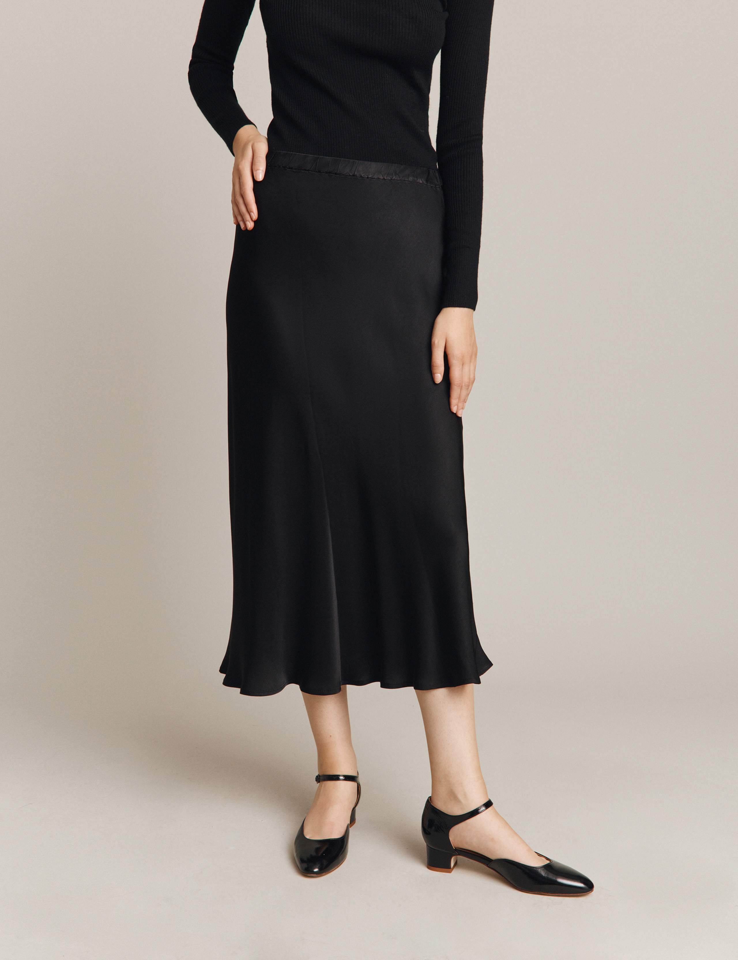 Satin Midi Slip Skirt 4 of 4