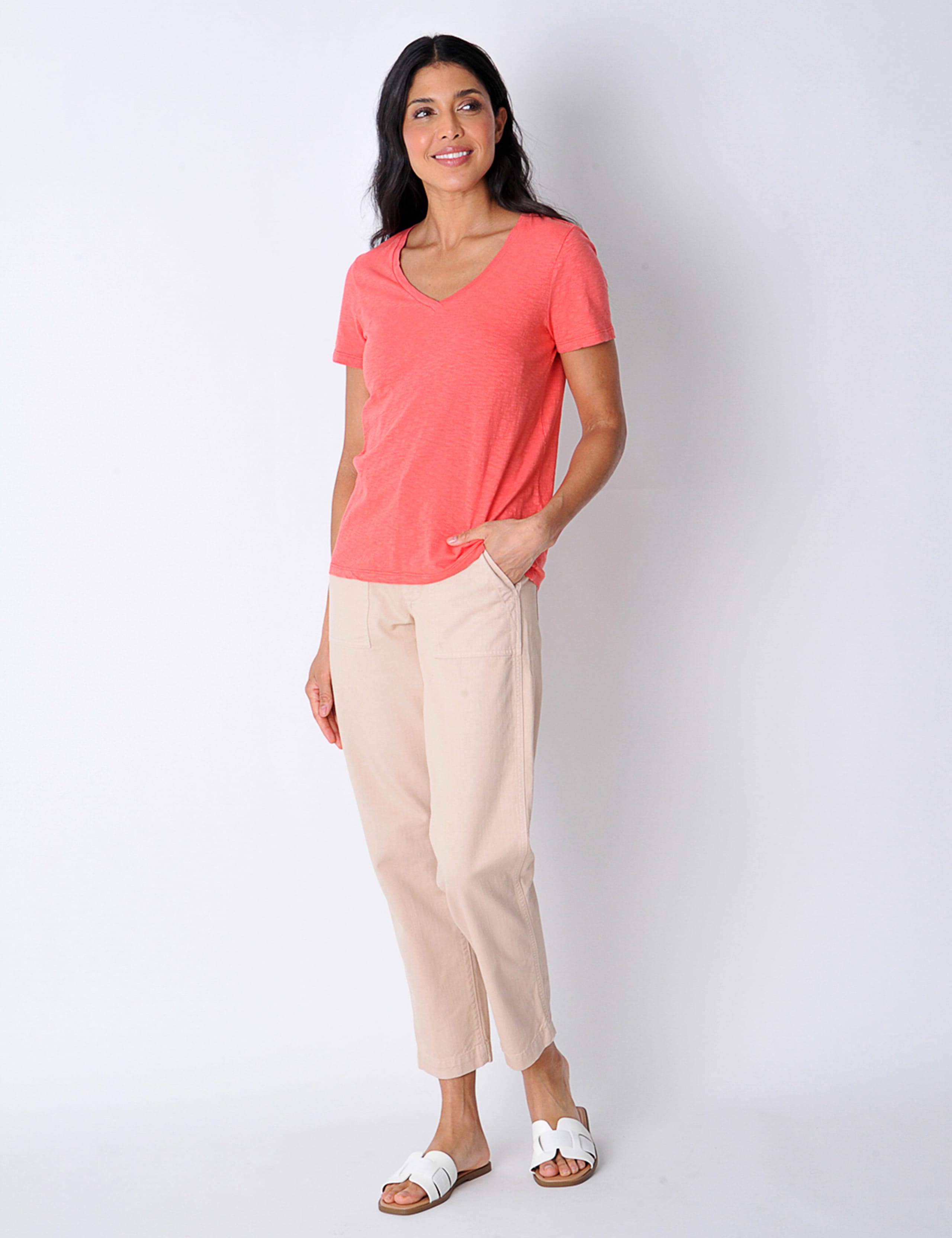 Pure Cotton V-Neck T-Shirt 3 of 5