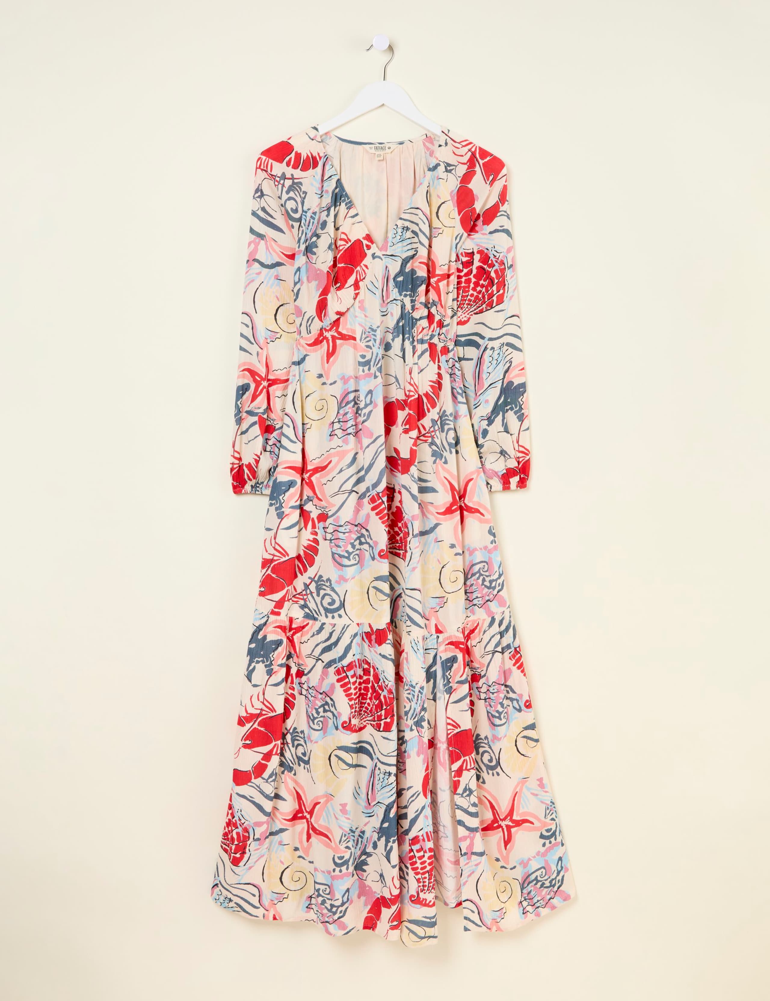 Printed V-Neck Midaxi Waisted Dress 2 of 5
