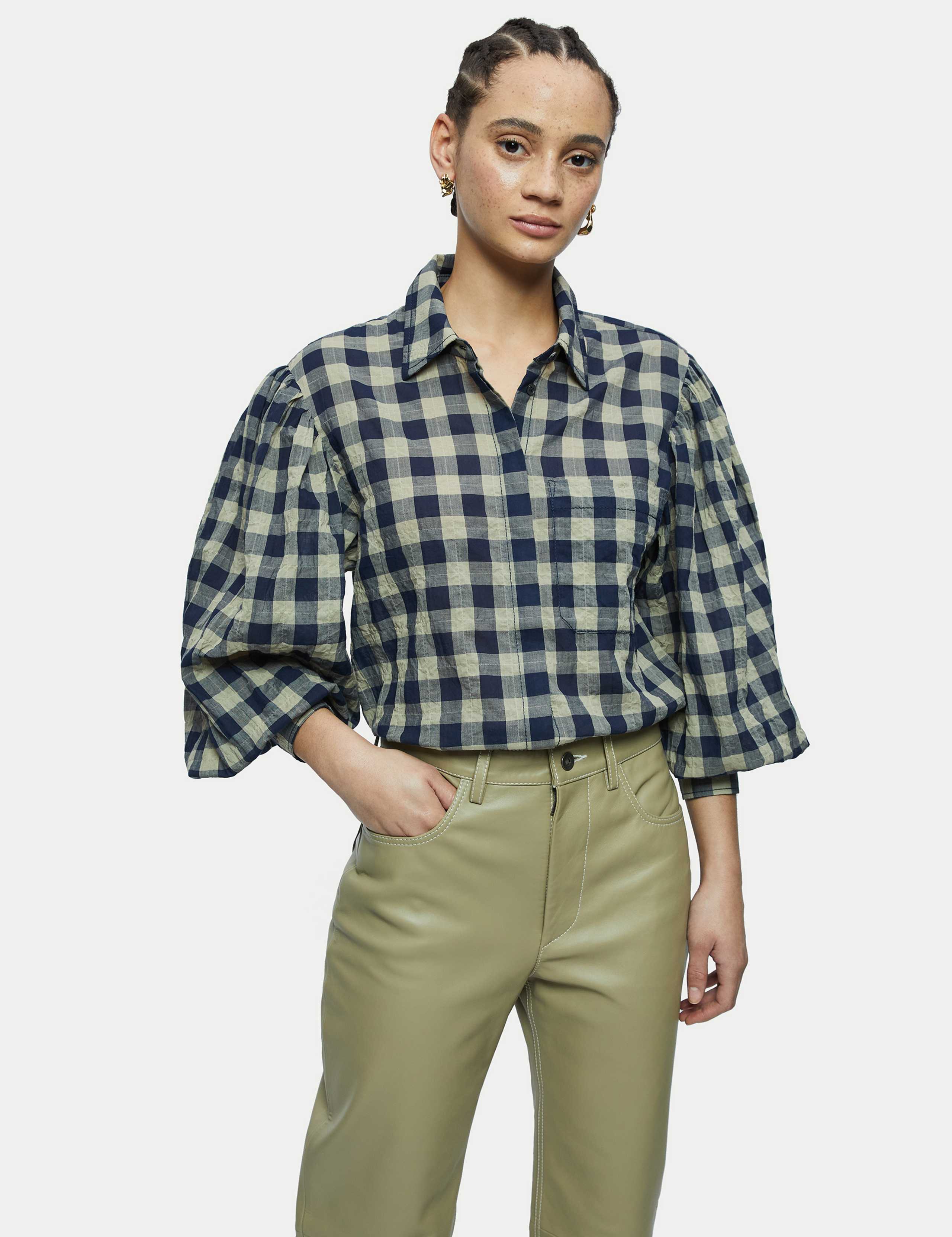 Cotton Rich Checked Long Sleeve Shirt 1 of 4