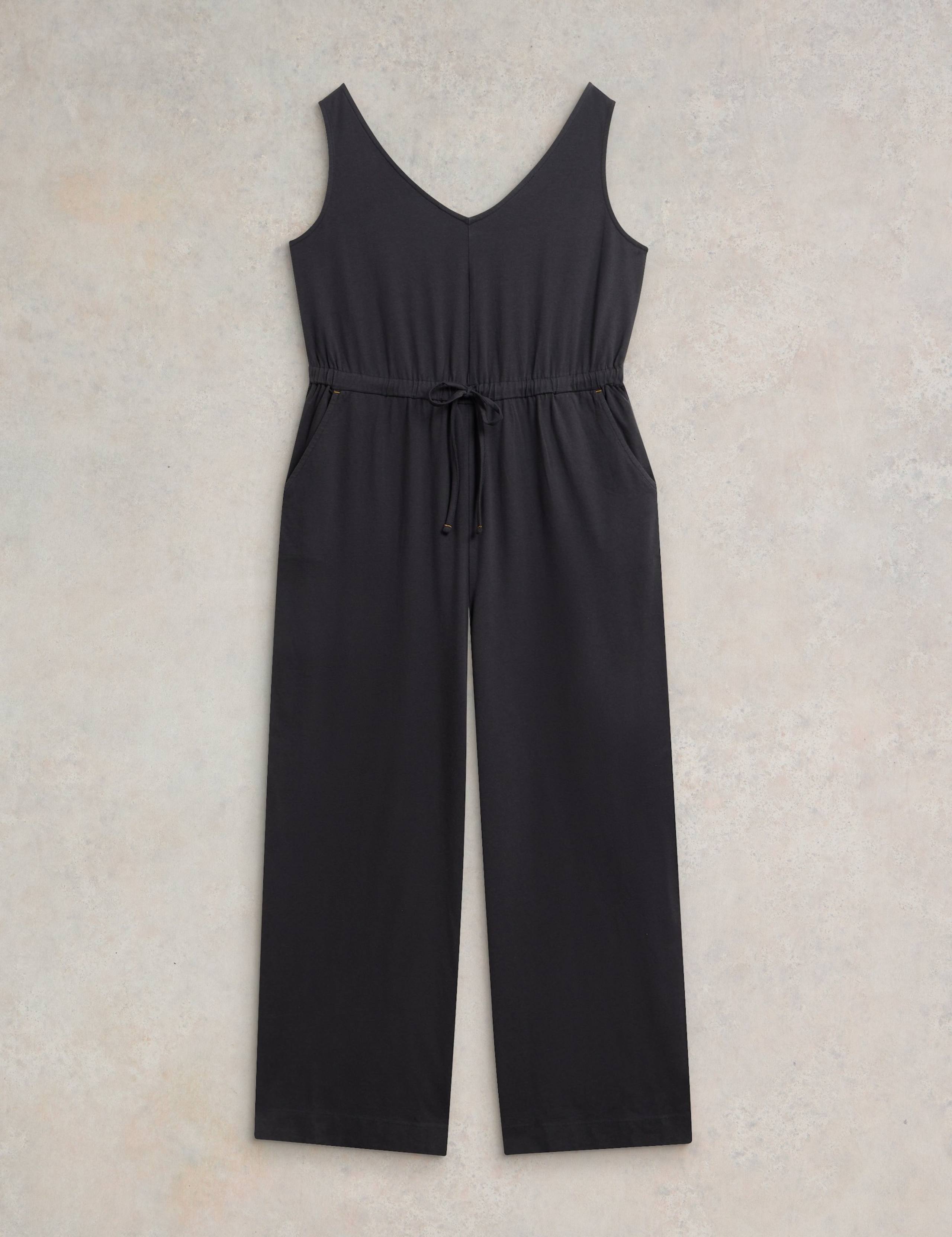 Cotton Rich Jersey Sleeveless Wide Leg Jumpsuit 2 of 6