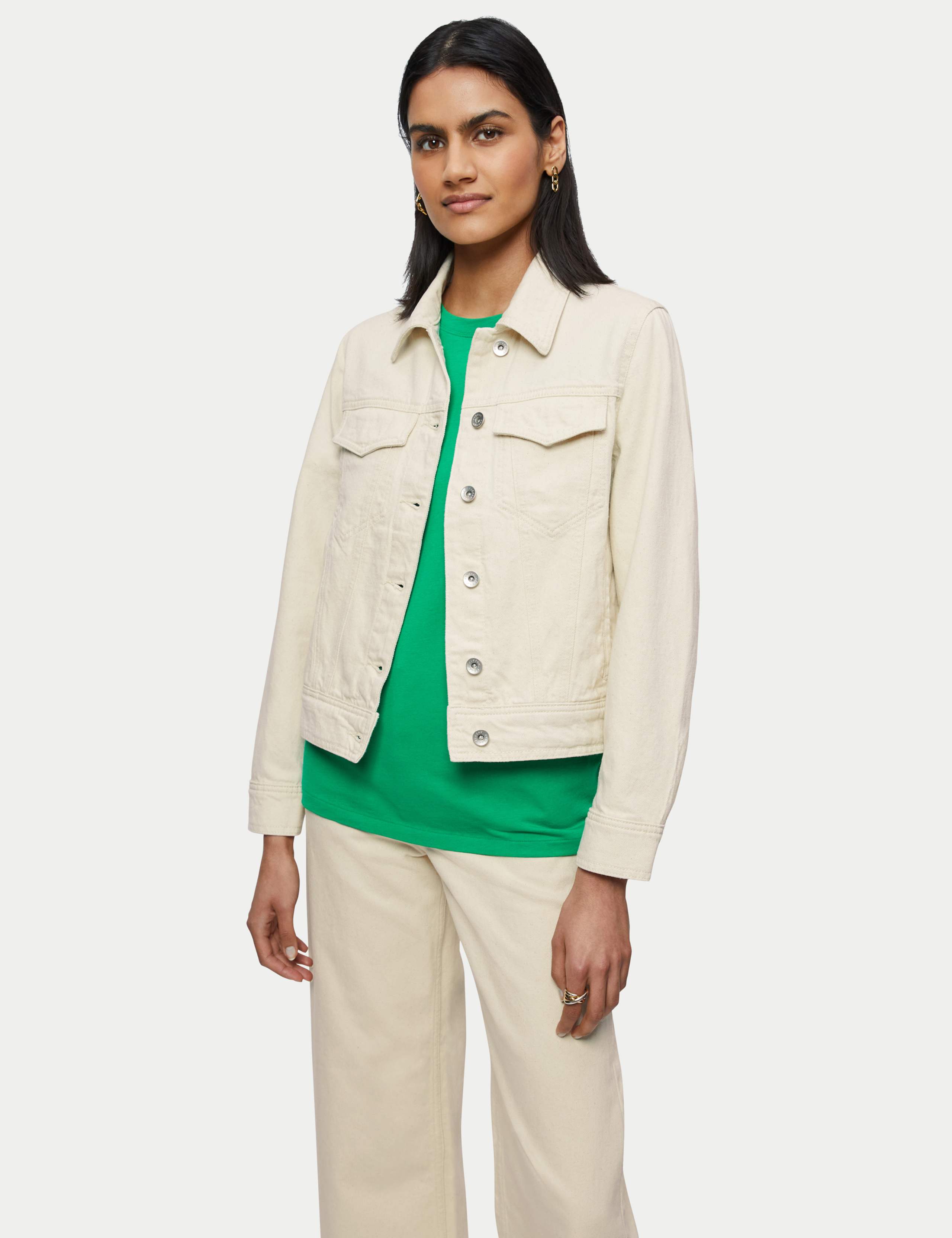 Denim Collared Short Jacket 1 of 3